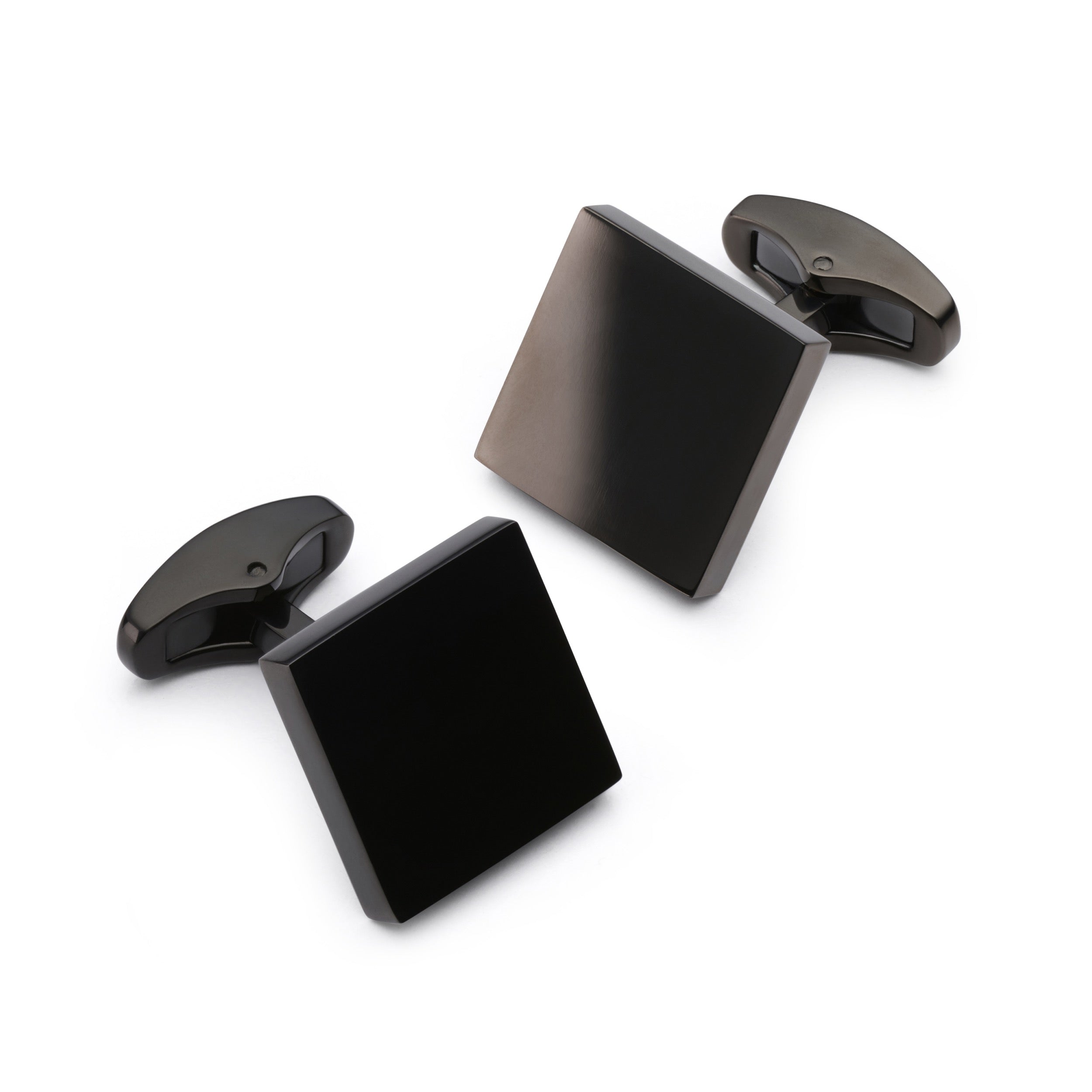 Square Cufflinks In Gun Metal Square Cufflinks In Gun Metal