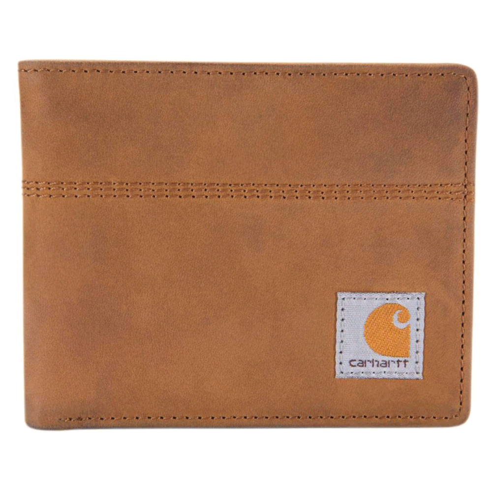 Carhartt B Saddle Leather BiFold Wallet – Carhartt Brown One Size Carhartt B Saddle Leather BiFold Wallet – Carhartt Brown One Size