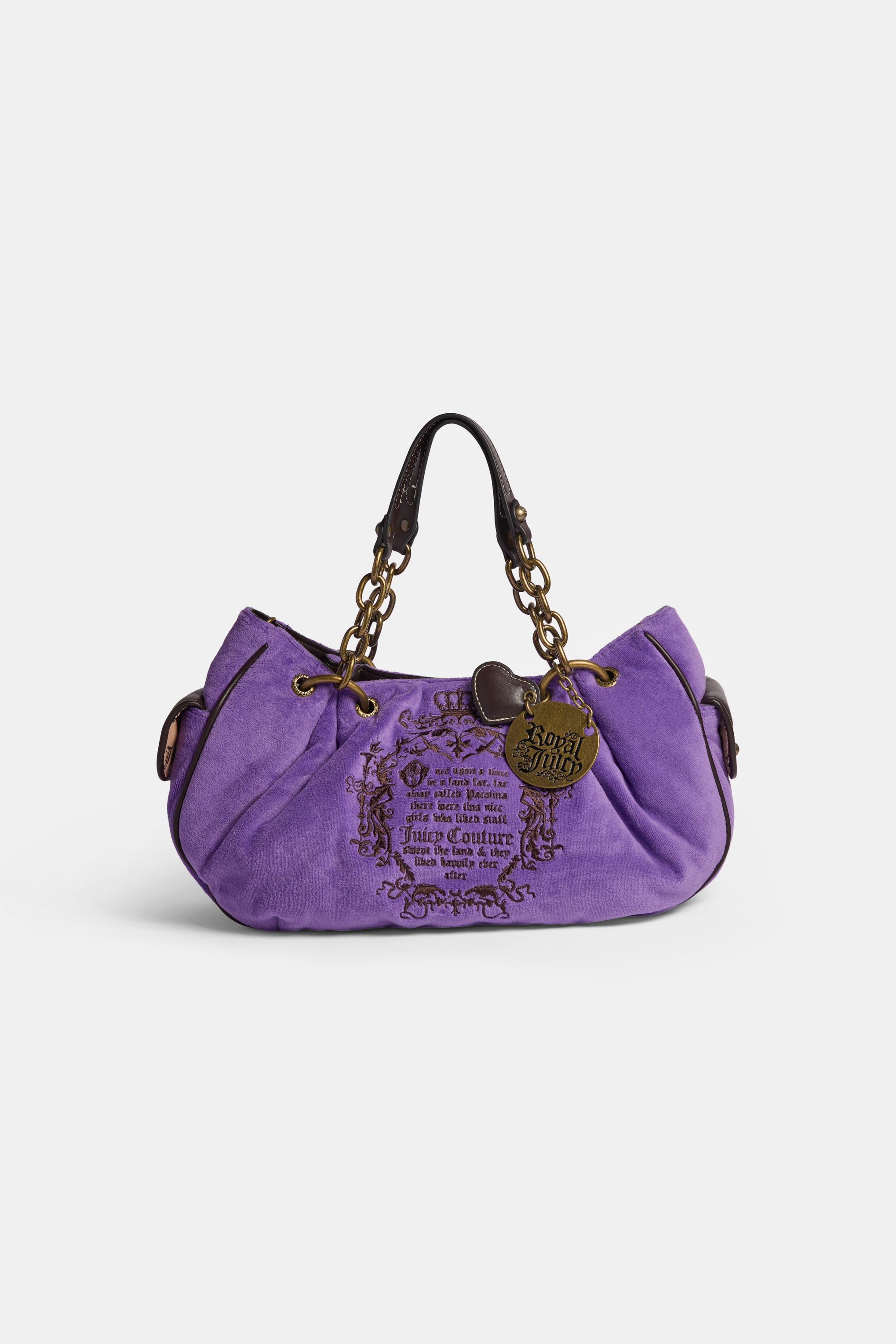 ULTRA VIOLET CHAIN HANDLE FAIRYTALE VELOUR BAG – ONE Purple