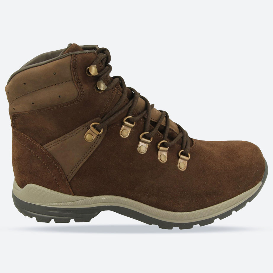 Mens Wide Fit DB Colorado Waterproof Boots, Brown Suede V E – E