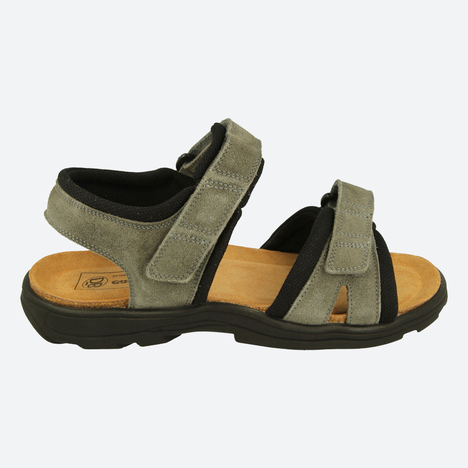 Mens Wide Fit DB Ramsey Sandals, Grey Suede V E – E
