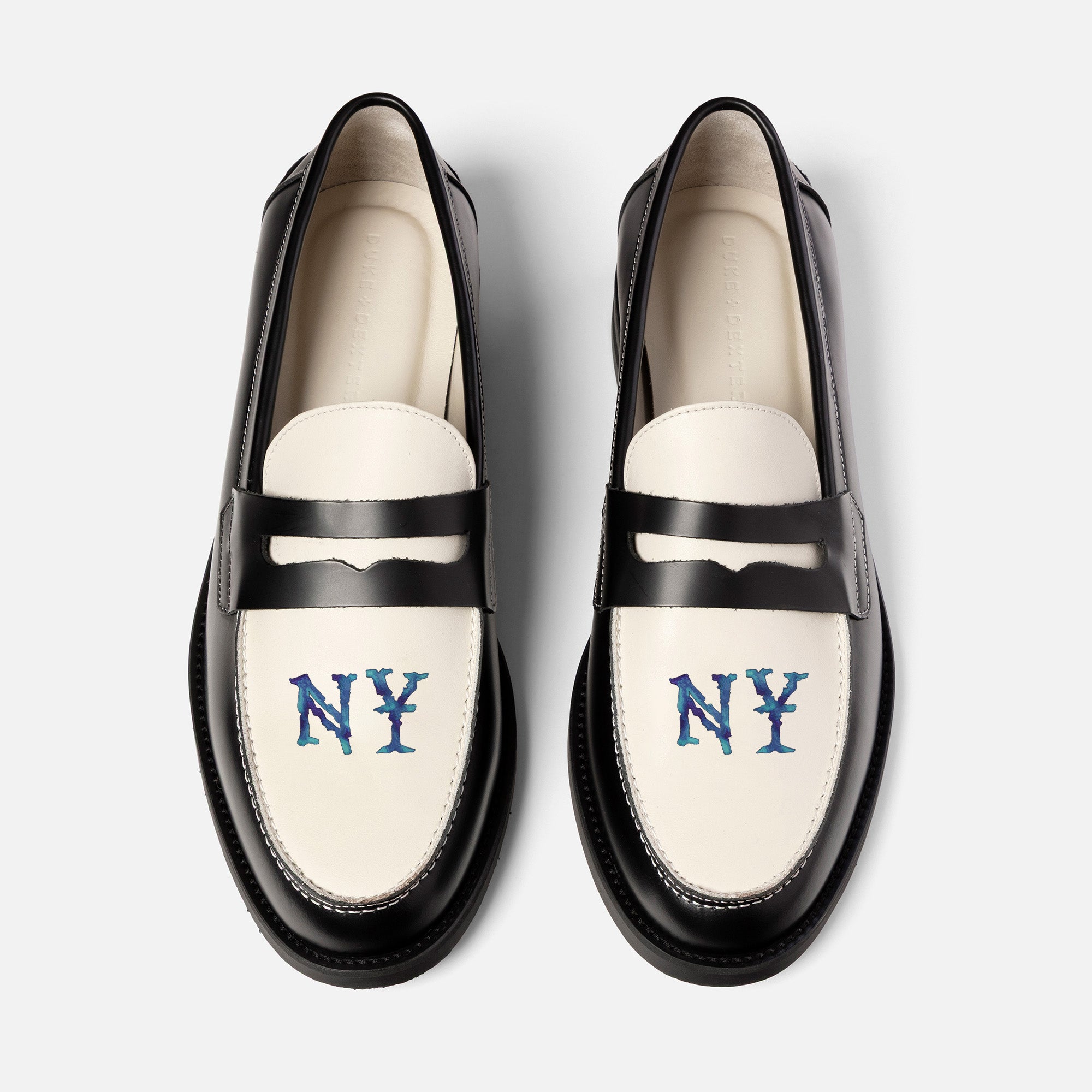 Duke + Dexter, Men’s Wilde NY Black + White Penny Loafer – Men’s, Size