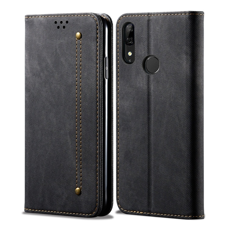 Denim Texture Casual Style Horizontal Flip Leather Case with Holder & Card Slots & Wallet, For OPPO A – For Huawei P Smart Z Y Prime Black