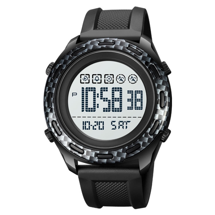 SKMEI Stainless Steel Buckle PU Strap Waterproof Electronic Watch, White, Black – White Carbon Brazing SKMEI Stainless Steel Buckle PU Strap Waterproof Electronic Watch, White, Black – White Carbon Brazing