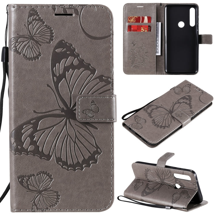 D Butterflies Embossing Pattern Horizontal Flip Leather Case with Holder & Card Slot & Wallet, For LG V, For – For Motorola Moto G Power Grey