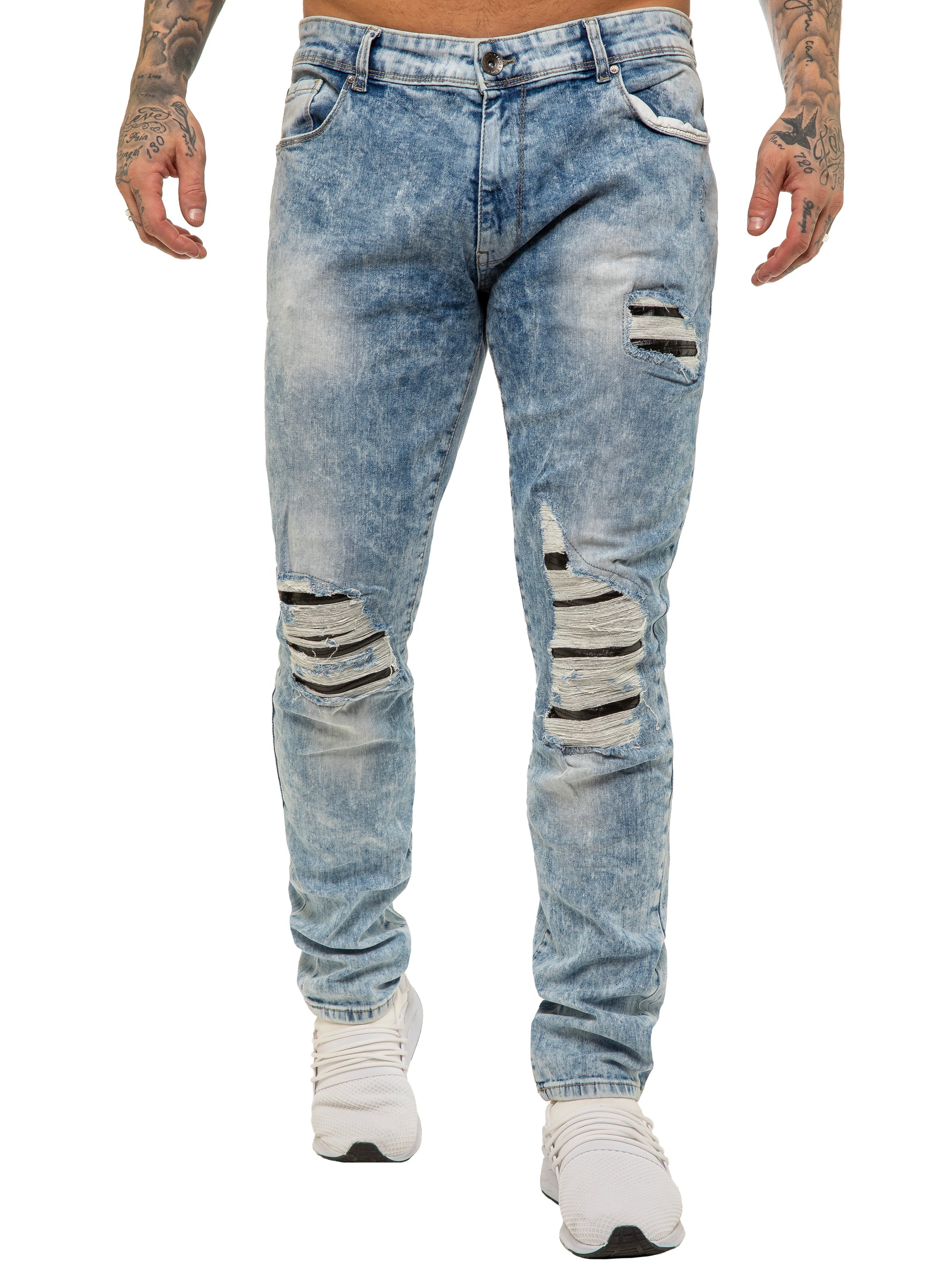 Mens Skinny Ripped Jeans Stretch Denim Mens Skinny Ripped Jeans Stretch Denim