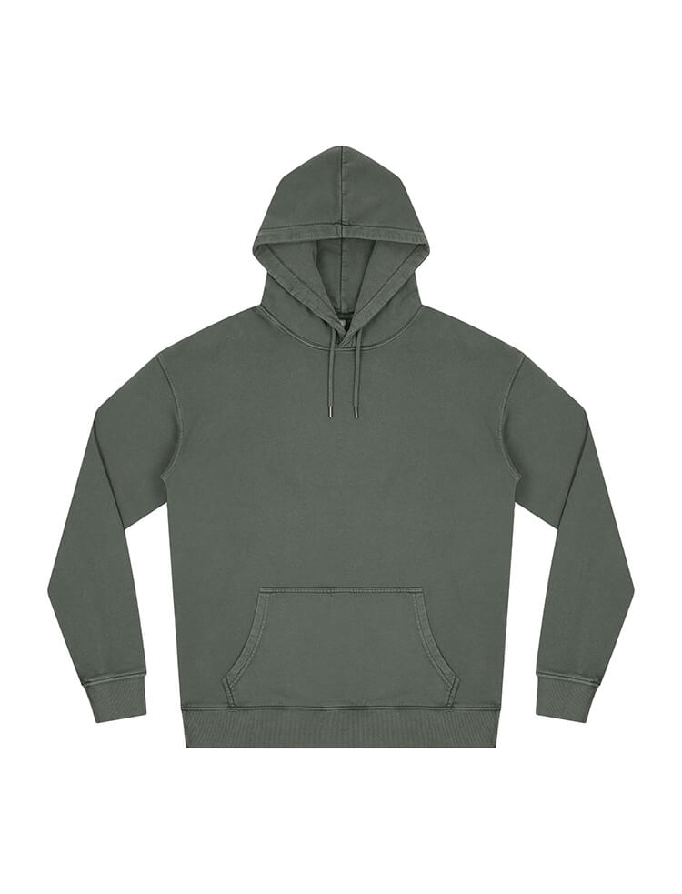 Organic Cotton Faded Hoodie: Unisex – Stone Washed Green