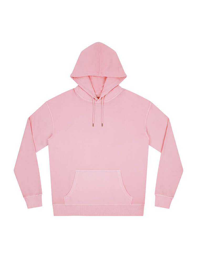 Organic Cotton Faded Hoodie: Unisex – L Stone Washed Pink Organic Cotton Faded Hoodie: Unisex – L Stone Washed Pink