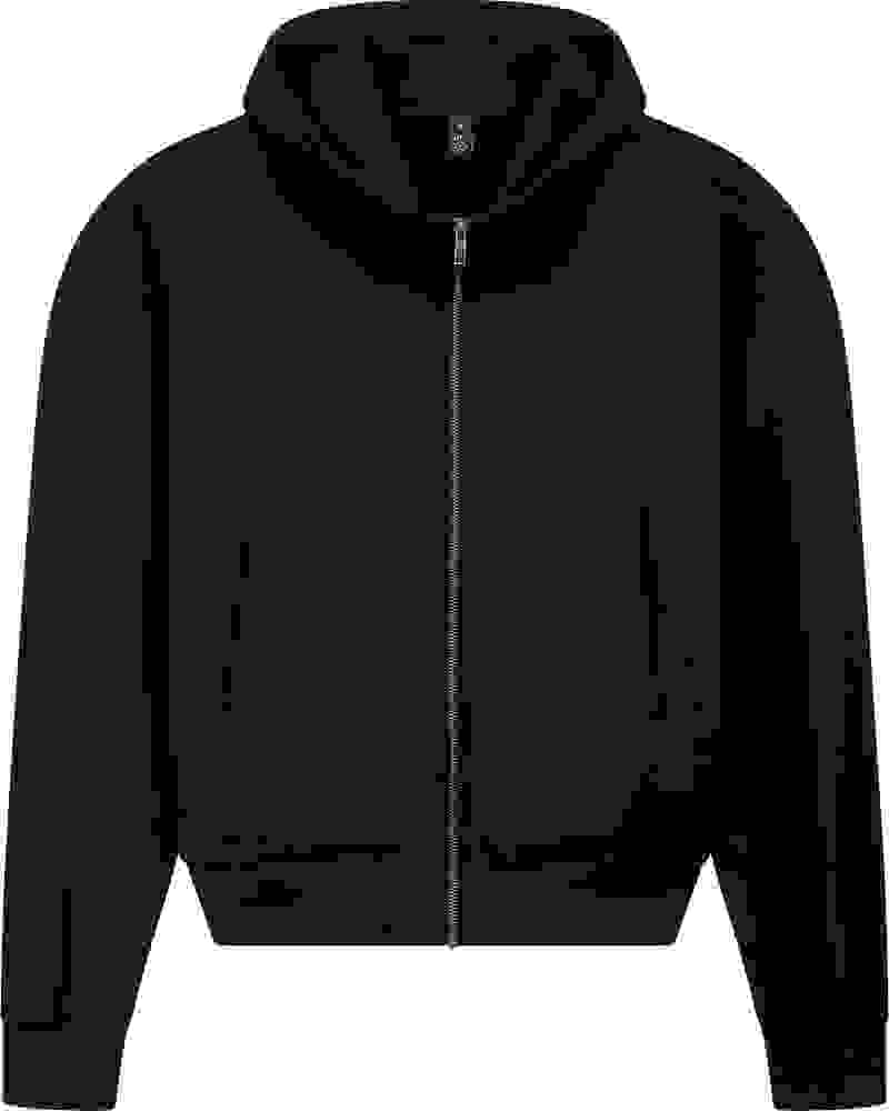 Organic Bomber Jacket Hoodie: Unisex – Black Organic Bomber Jacket Hoodie: Unisex – Black