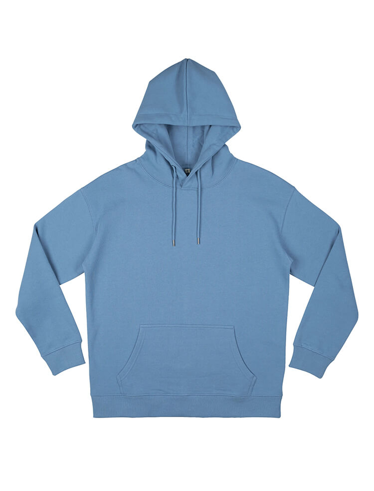 Organic Extra Heavy Dropped Shoulder Hoodie: Unisex – Blue Dusk Organic Extra Heavy Dropped Shoulder Hoodie: Unisex – Blue Dusk
