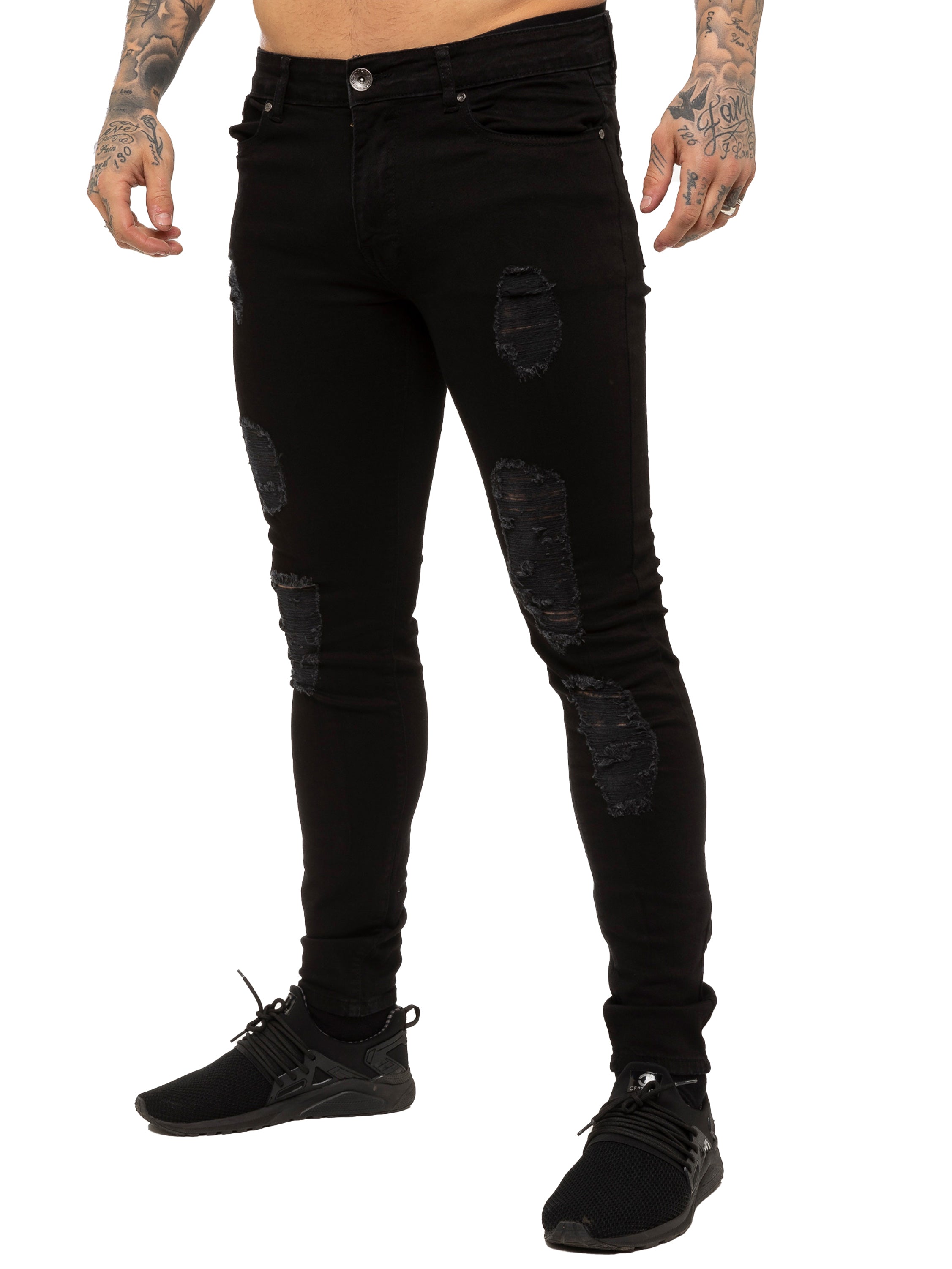 Mens Denim Ripped Denim Jeans