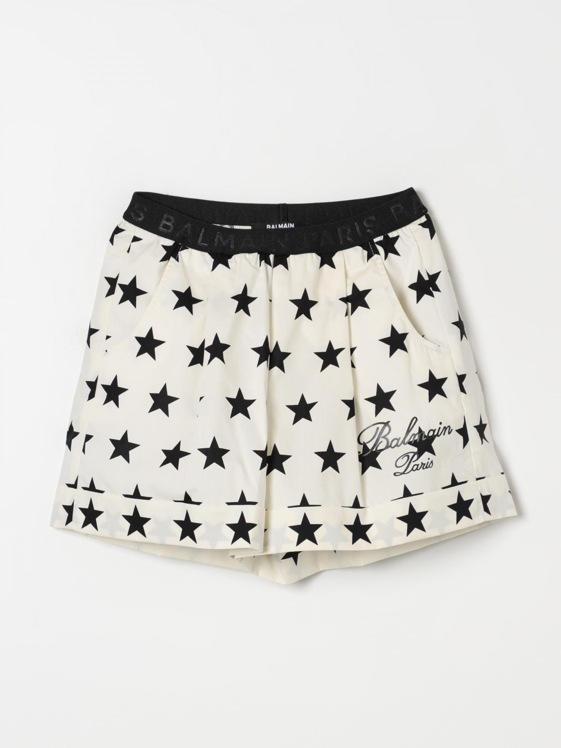BALMAIN Shorts Kids color Yellow Cream