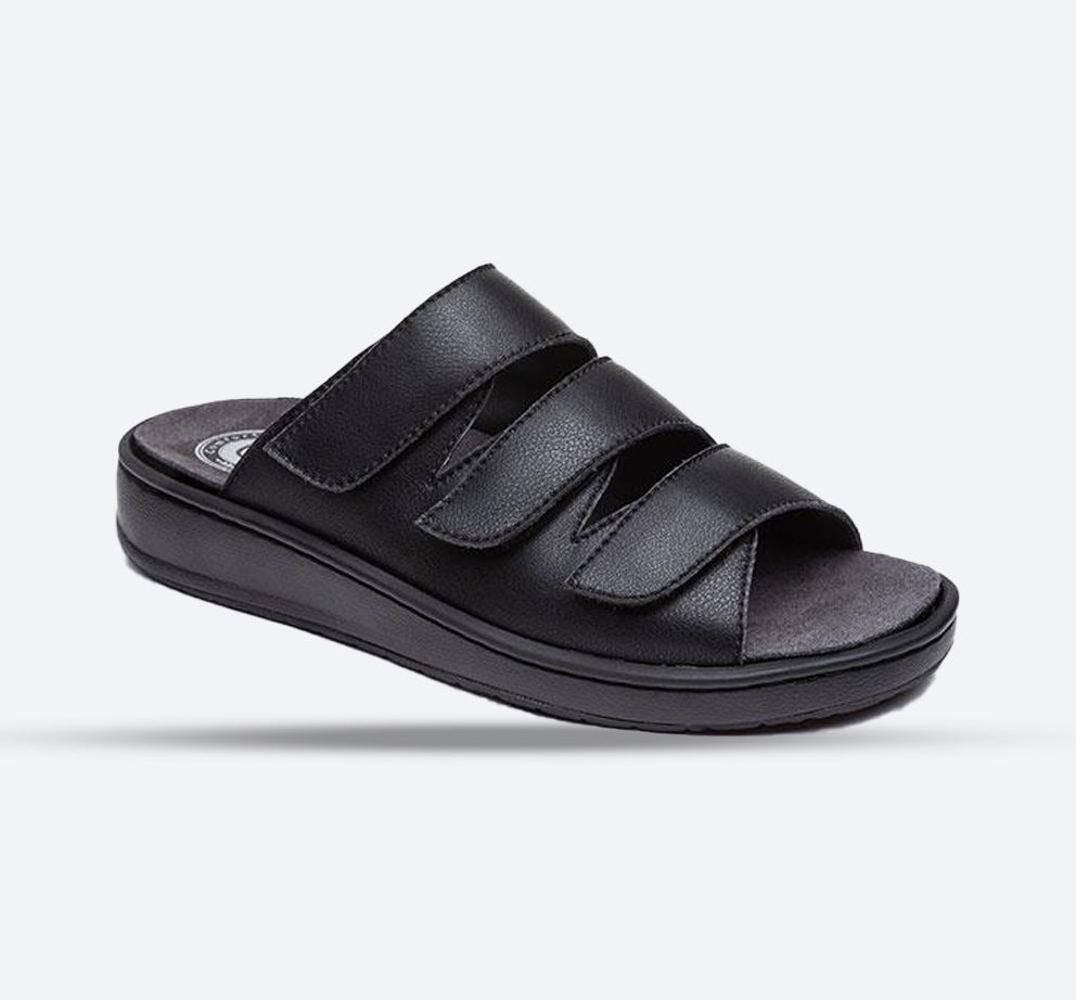 Mens Wide Fit Grunwald F Mule Sandals, Black E