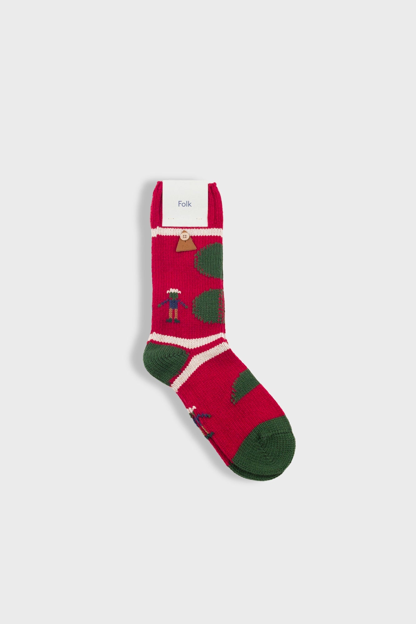 Chunky Wool People Socks – Red – – Chunky Wool People Socks – Red – –