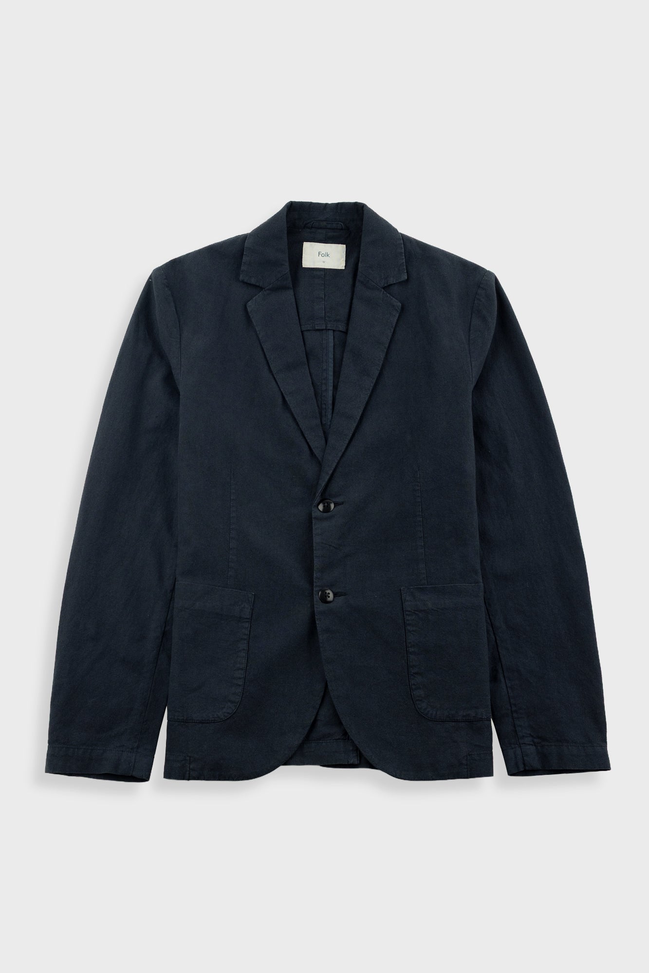 Cotton Linen Blazer – Soft Black