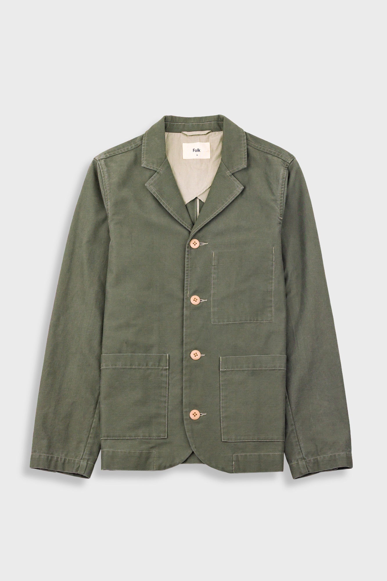 Patch Jacket – Dark Olive Slub Patch Jacket – Dark Olive Slub