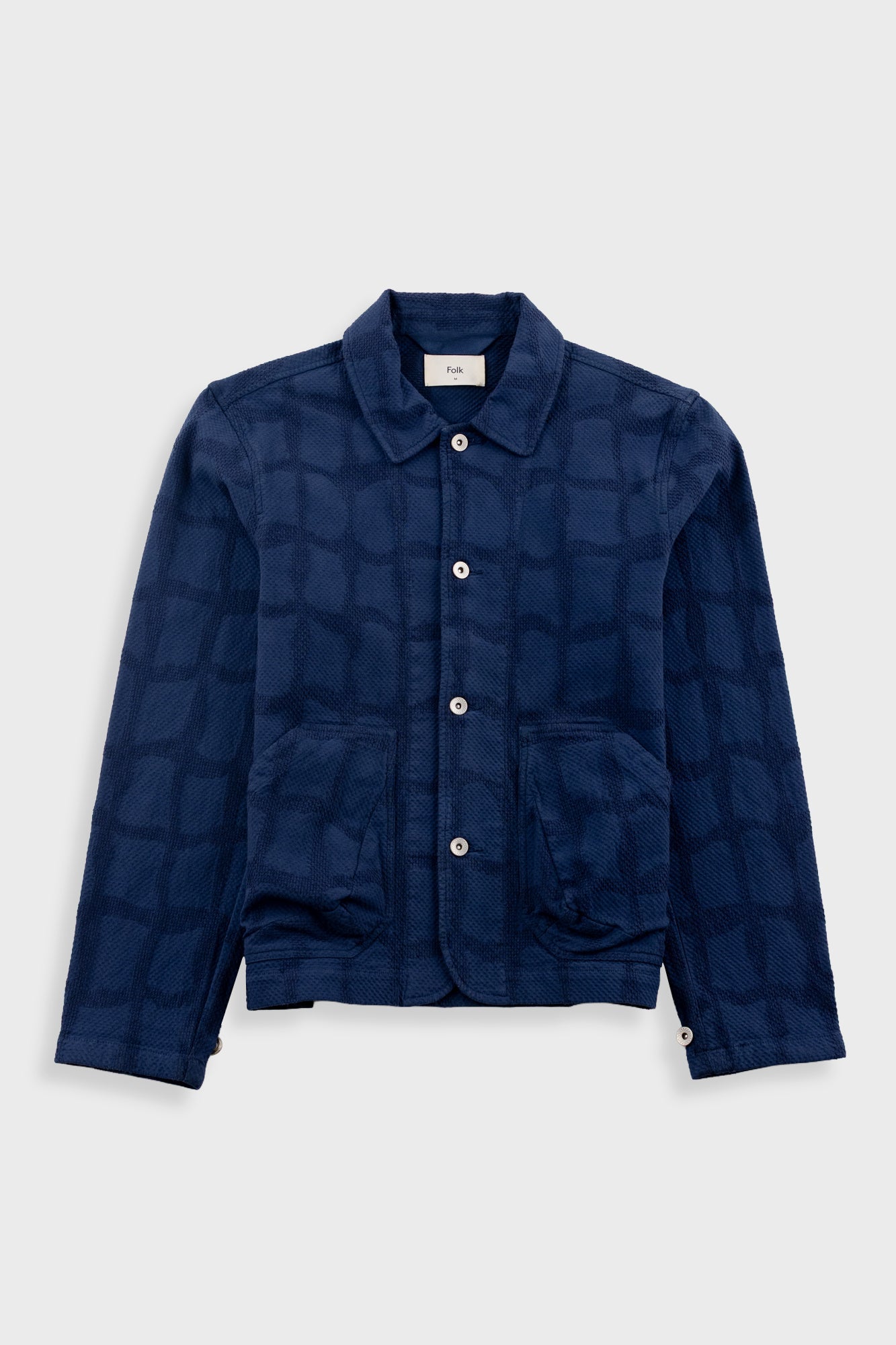Prism Jacket – Irregular Block Jacquard Navy Prism Jacket – Irregular Block Jacquard Navy