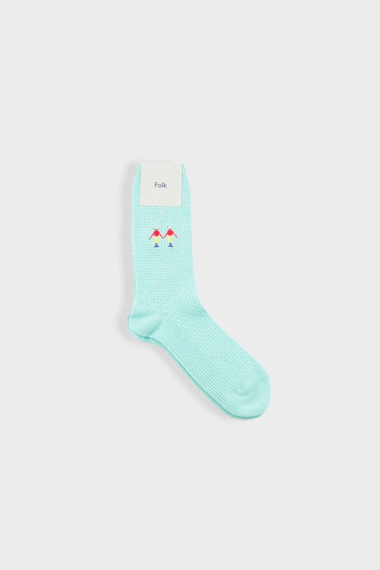 Waffle Socks – Blue Embroidery – – Waffle Socks – Blue Embroidery – –
