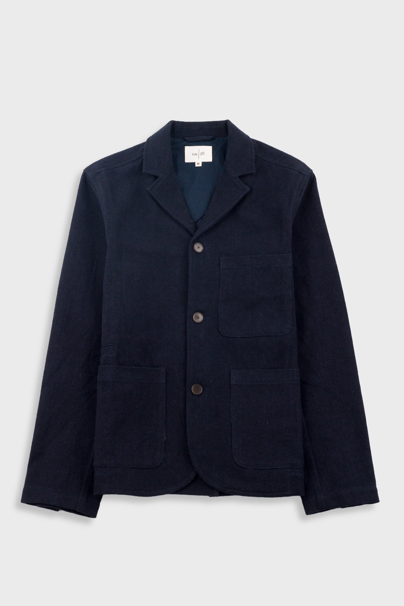 Wide Fit Blazer – Ash Navy Brushed Twill