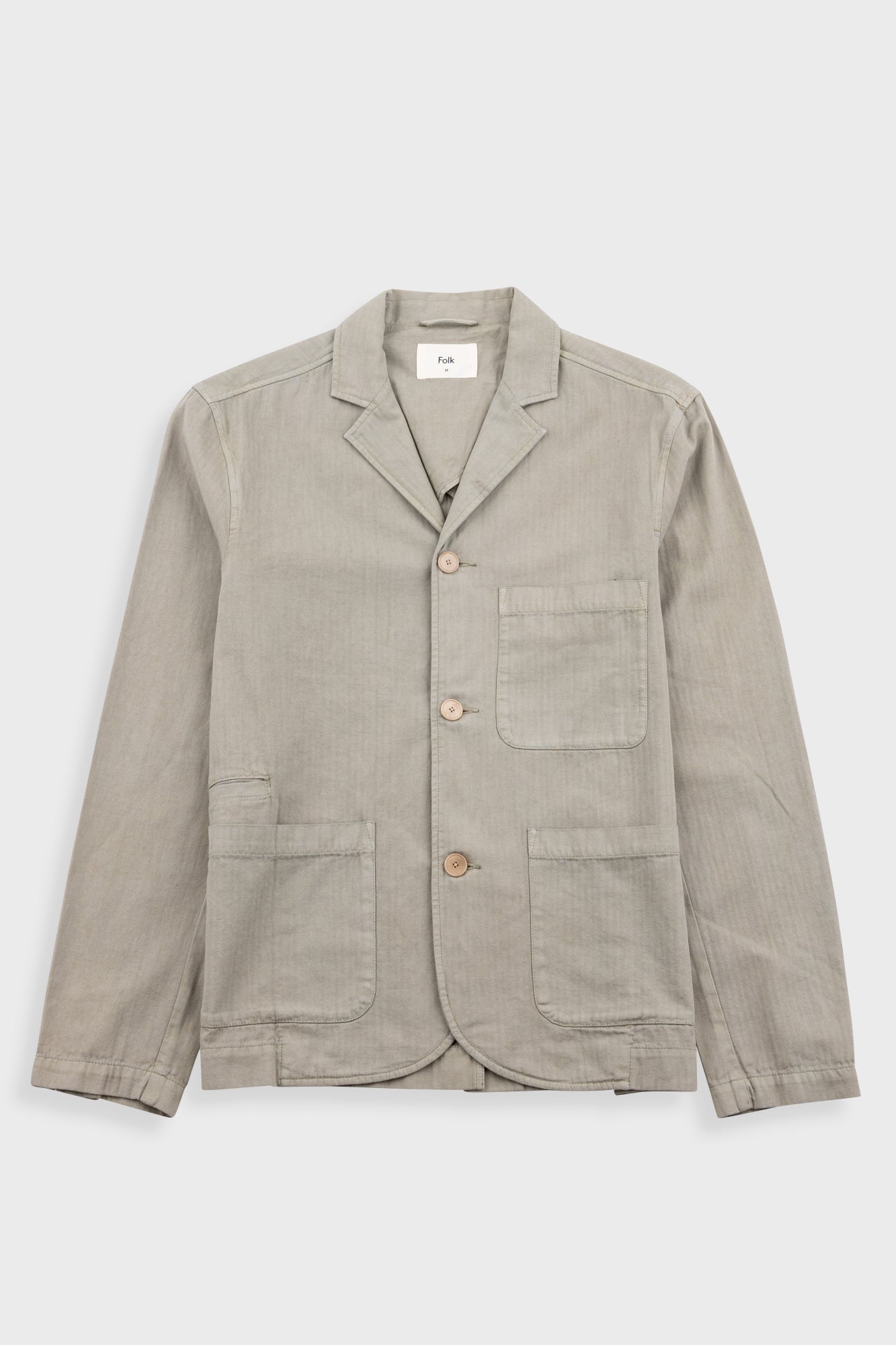 Wide Fit Blazer – Silver Sage Herringbone