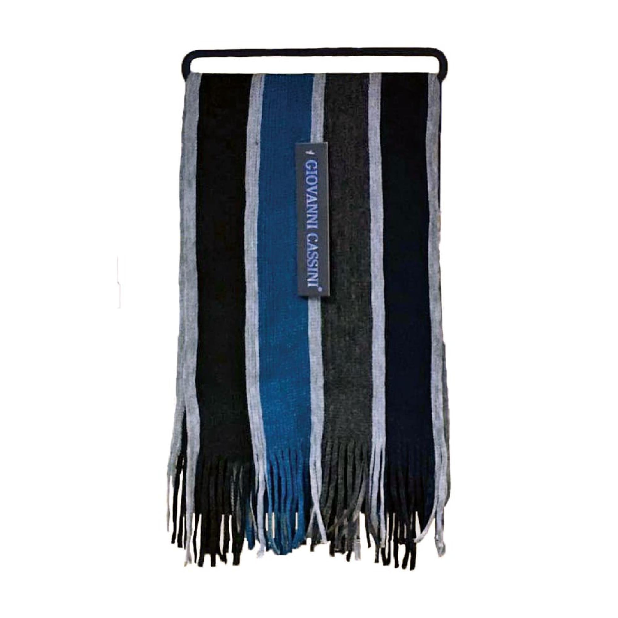 Mens Italian Inspired Warm Knitted Striped Winter Scarf – One Size TurquoiseGrey Mens Italian Inspired Warm Knitted Striped Winter Scarf – One Size TurquoiseGrey