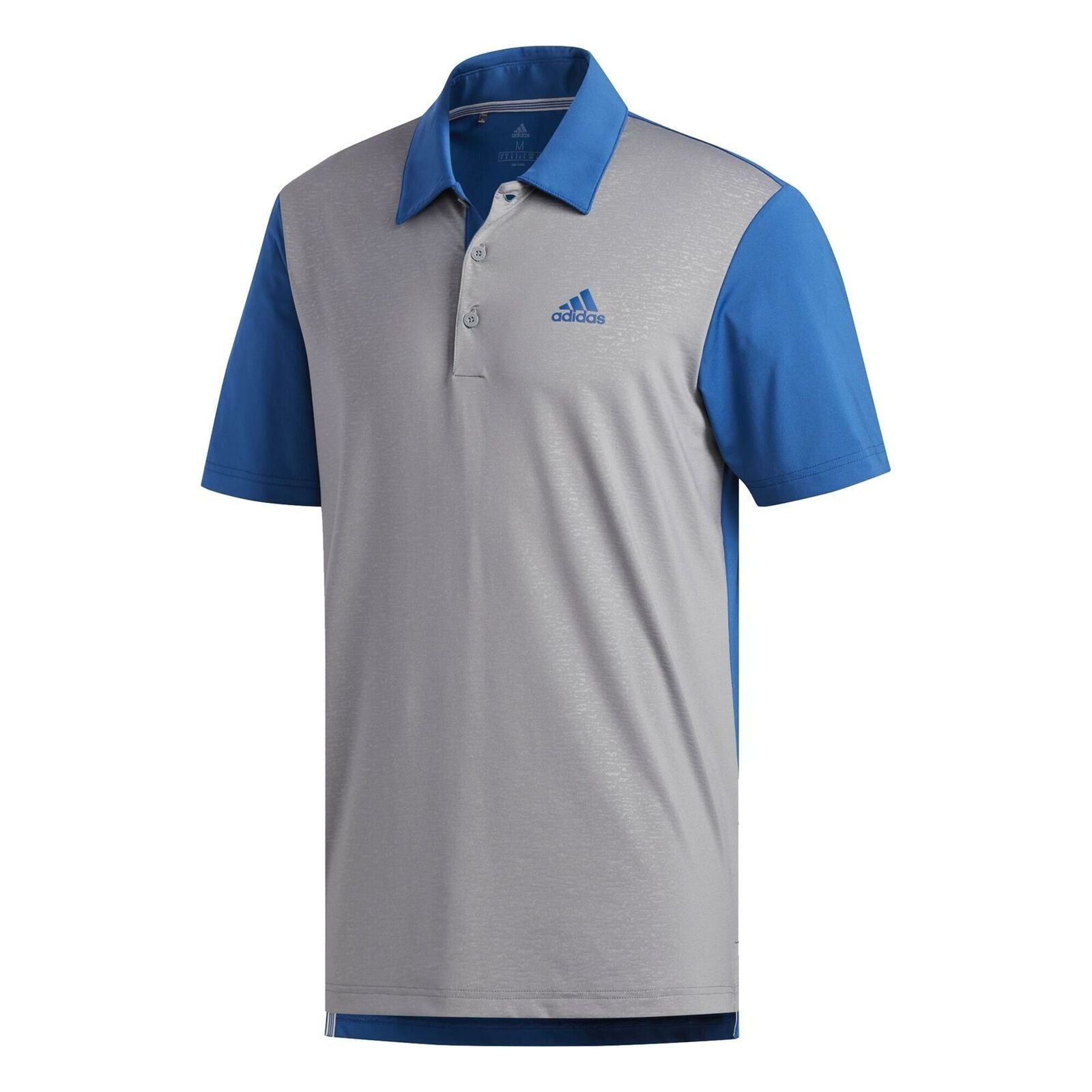 adidas Ultimate Camo-Embossed Polo Shirt – BlueGrey – S Blue