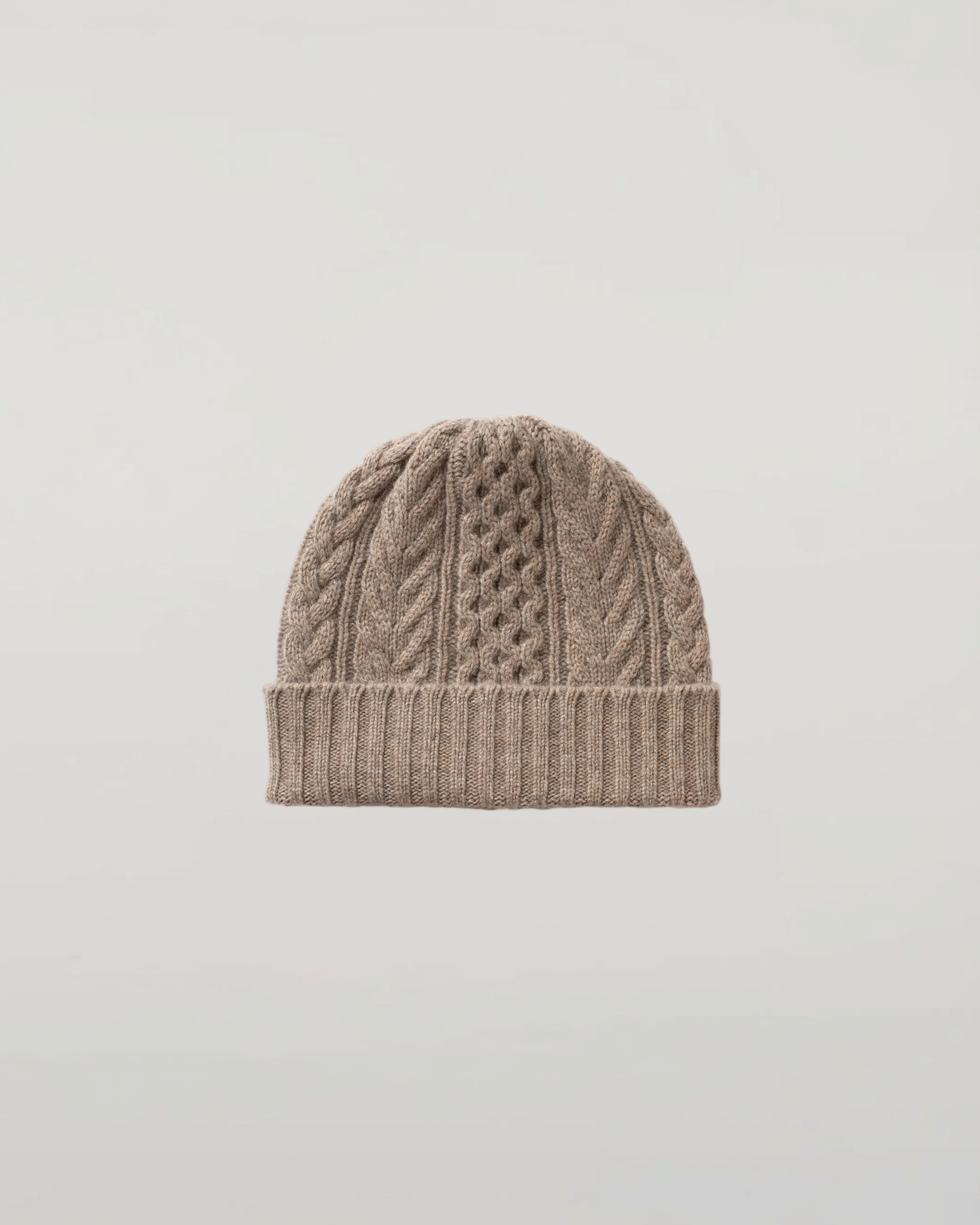 Aran Cable Brown Cashmere Beanie Aran Cable Brown Cashmere Beanie