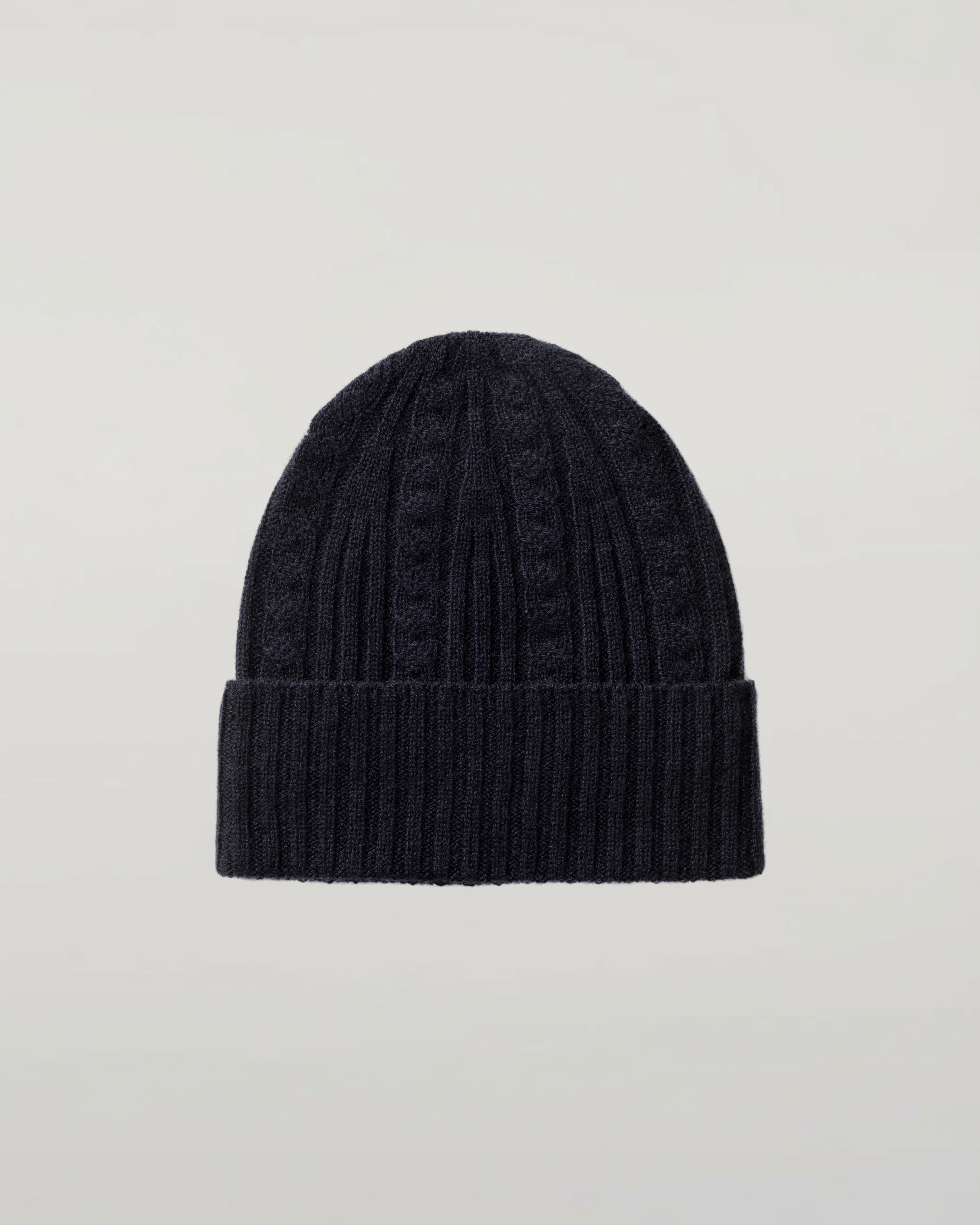 Cable & Rib Dark Navy Cashmere Beanie Cable & Rib Dark Navy Cashmere Beanie