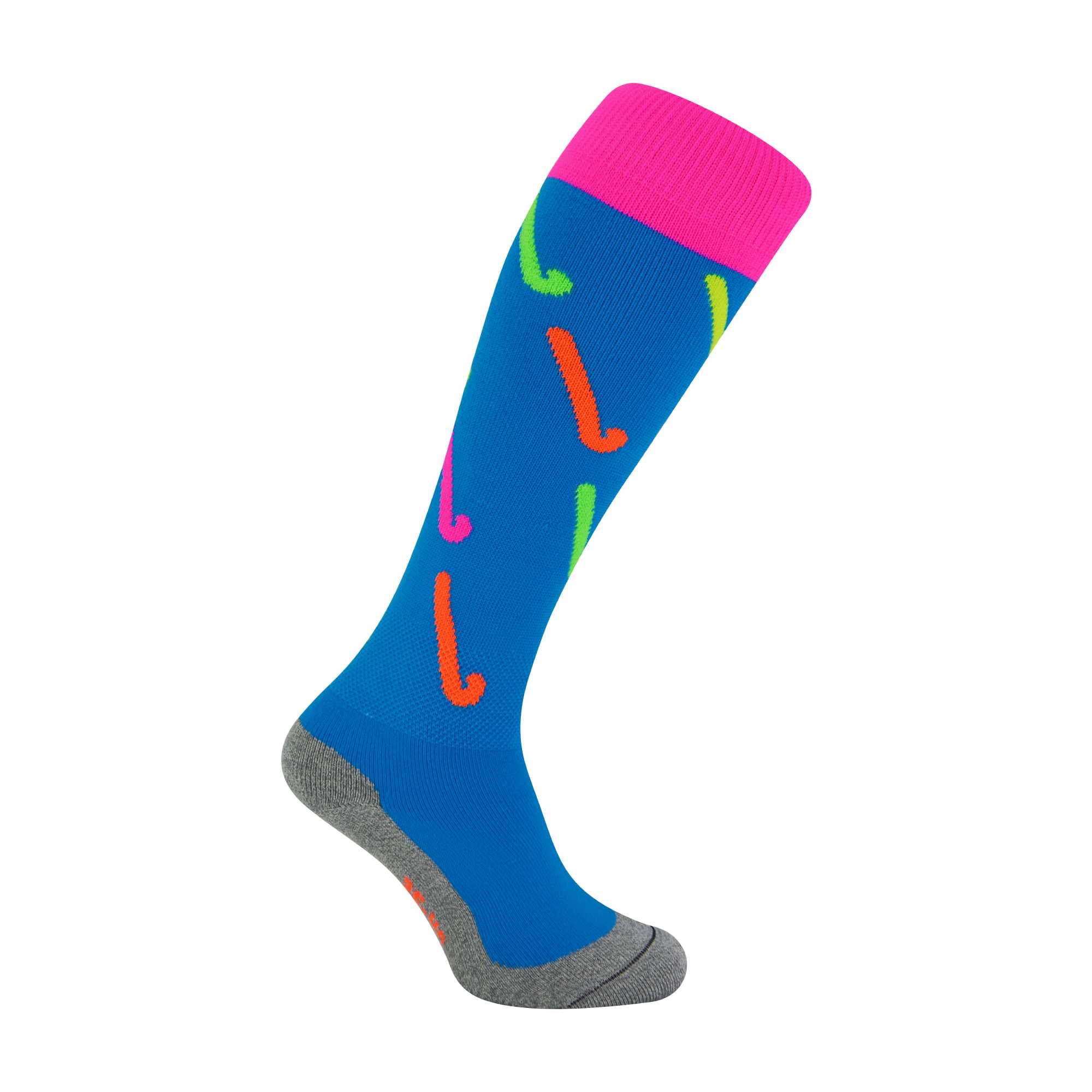 Pack Adults & Kids Knee High Hockey Socks with Hockey Stick Designs – – Blue