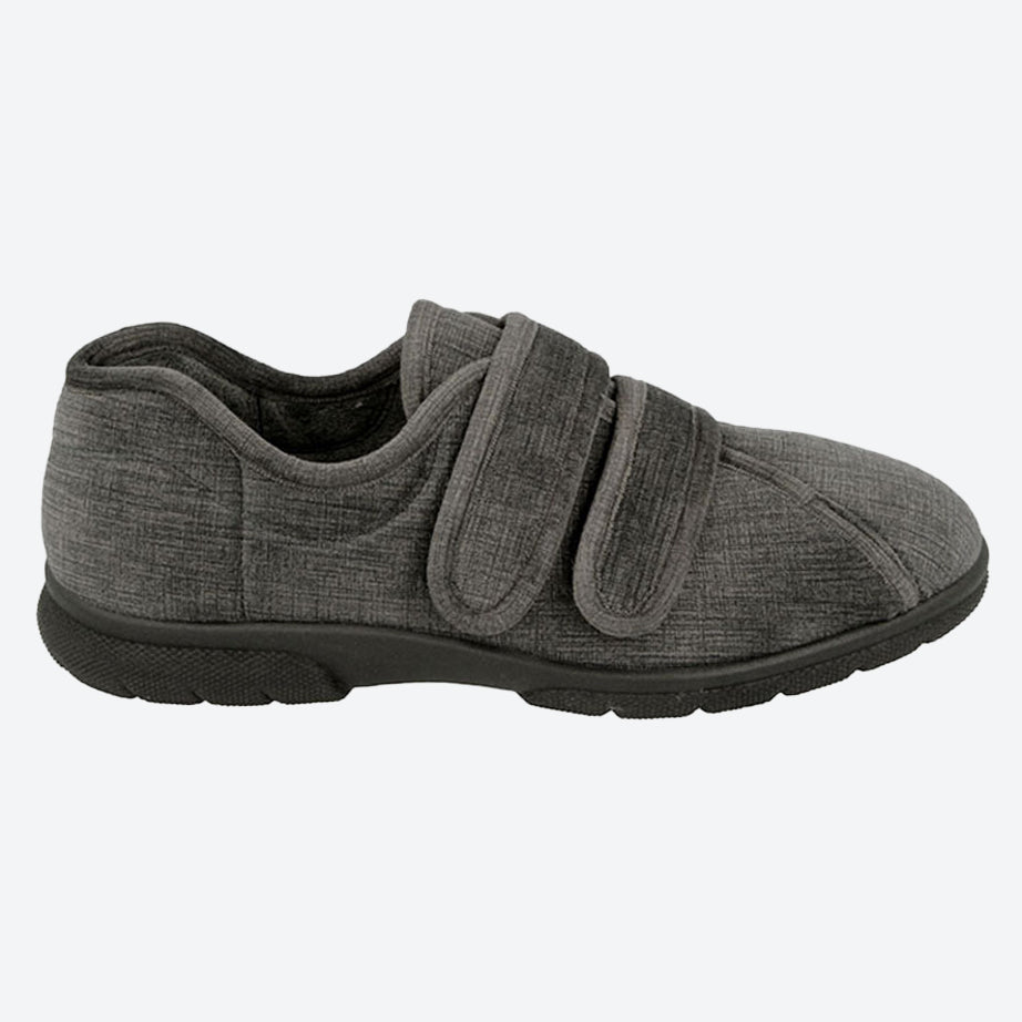 Mens Wide Fit DB Hamilton Slippers, Grey V E – E