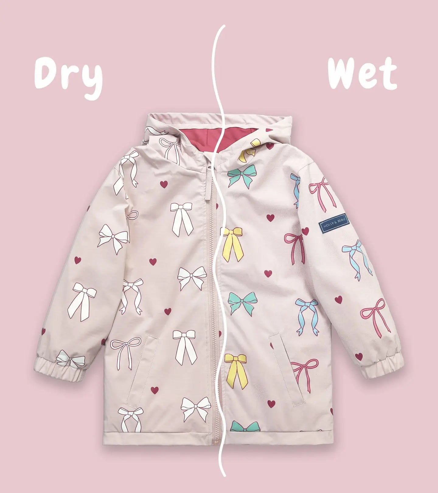 Hearts & Bows Colour Changing Raincoat Hearts & Bows Colour Changing Raincoat