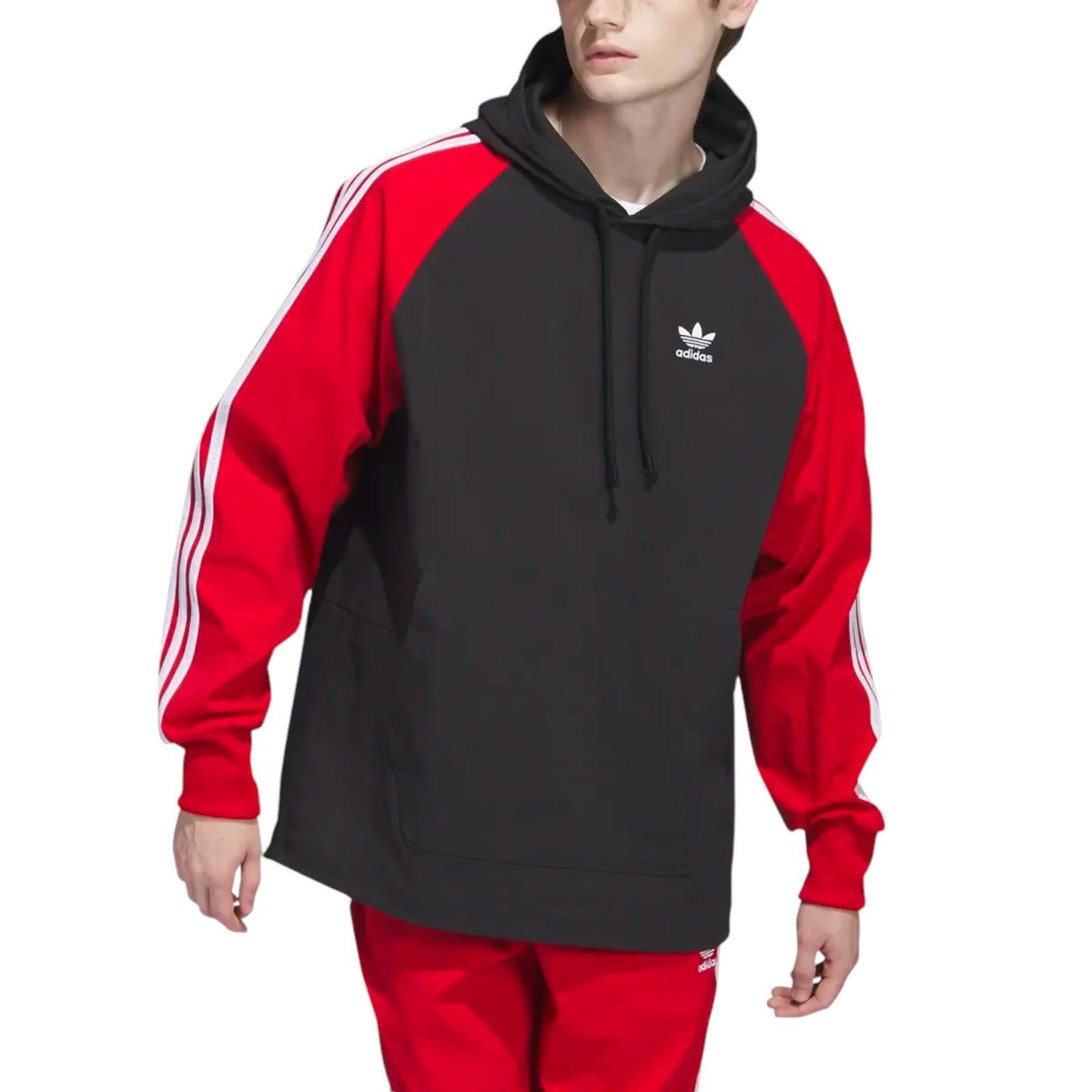 adidas Originals Superstar Hooded Windbreaker – Black Red