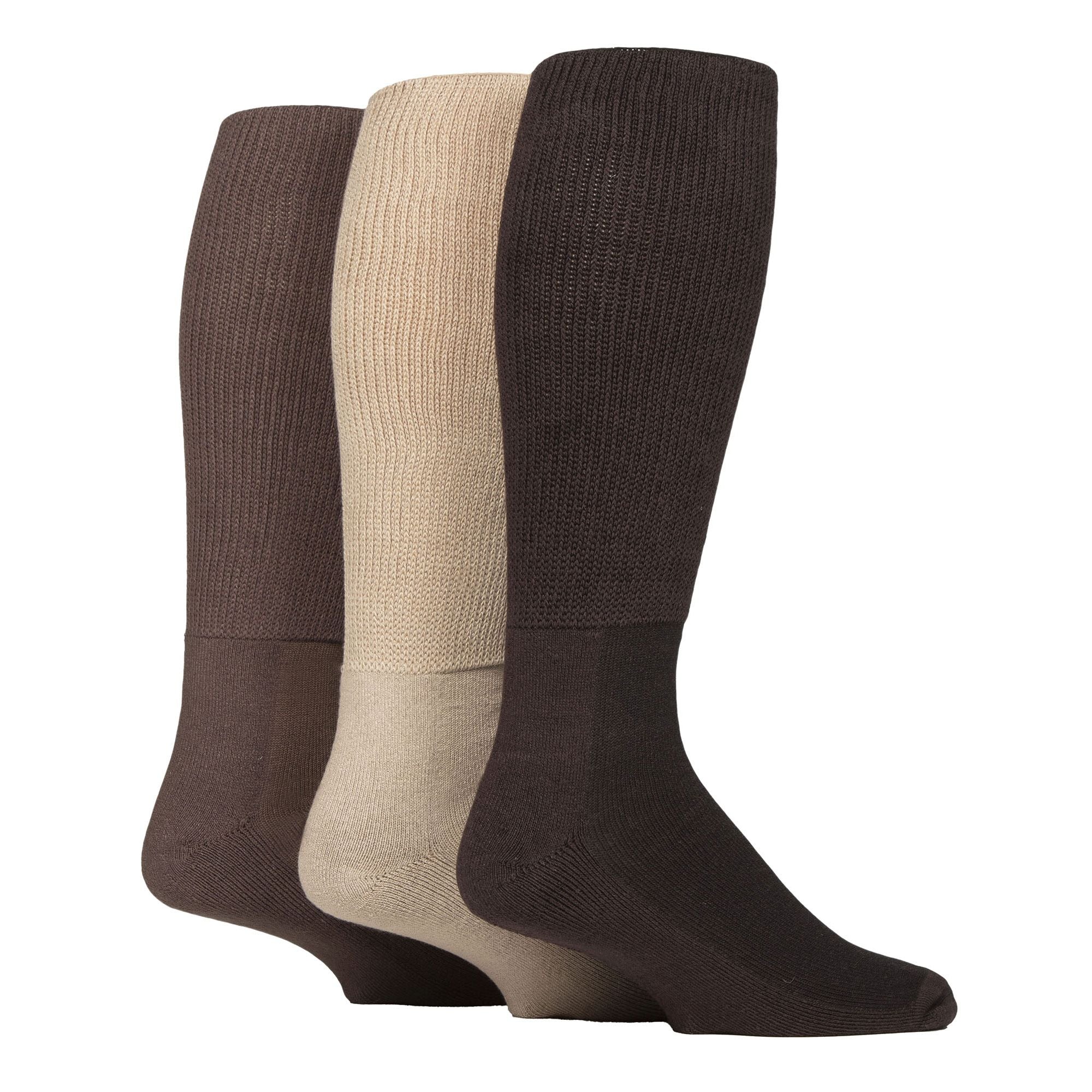 Pack Ladies Knee High Soft Bamboo Diabetic Socks – – Coffee
