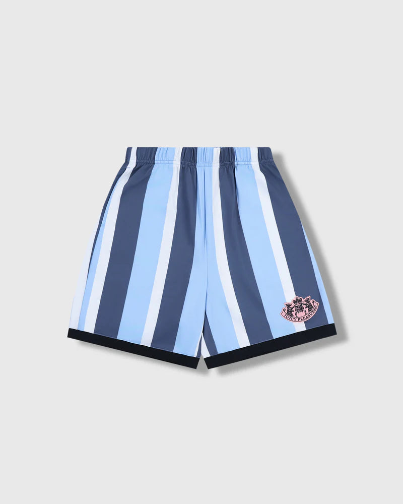 ‘Juicy by PLEASURES’ BLUE STRIPED SHORTS – X Blue