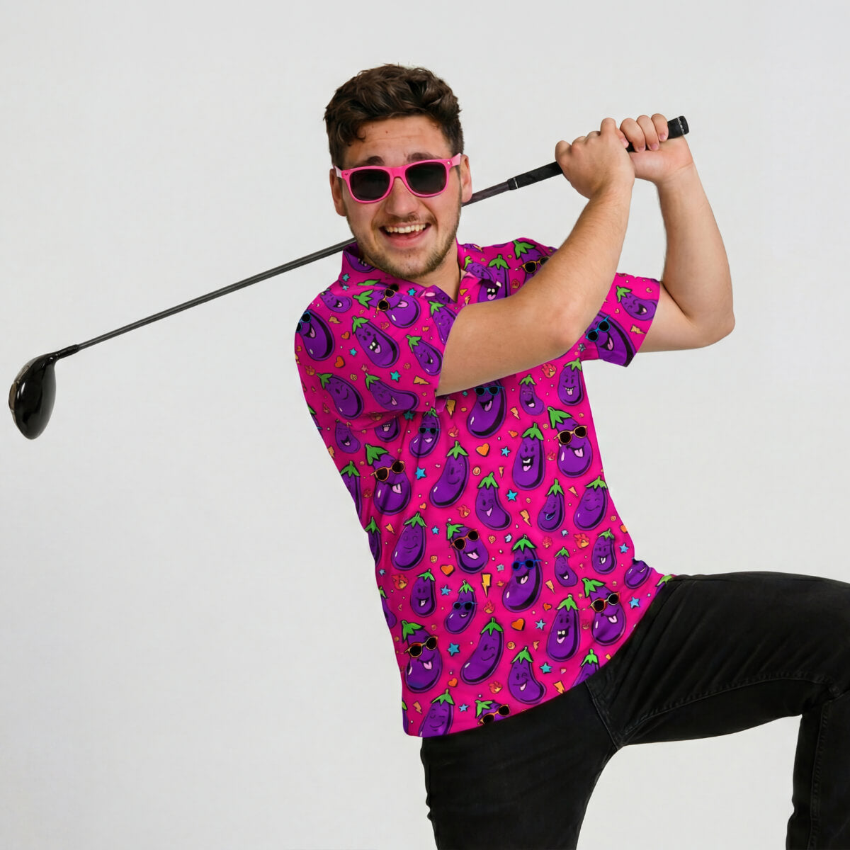 Jolly Todger Eggplant Golf Polo Shirt –