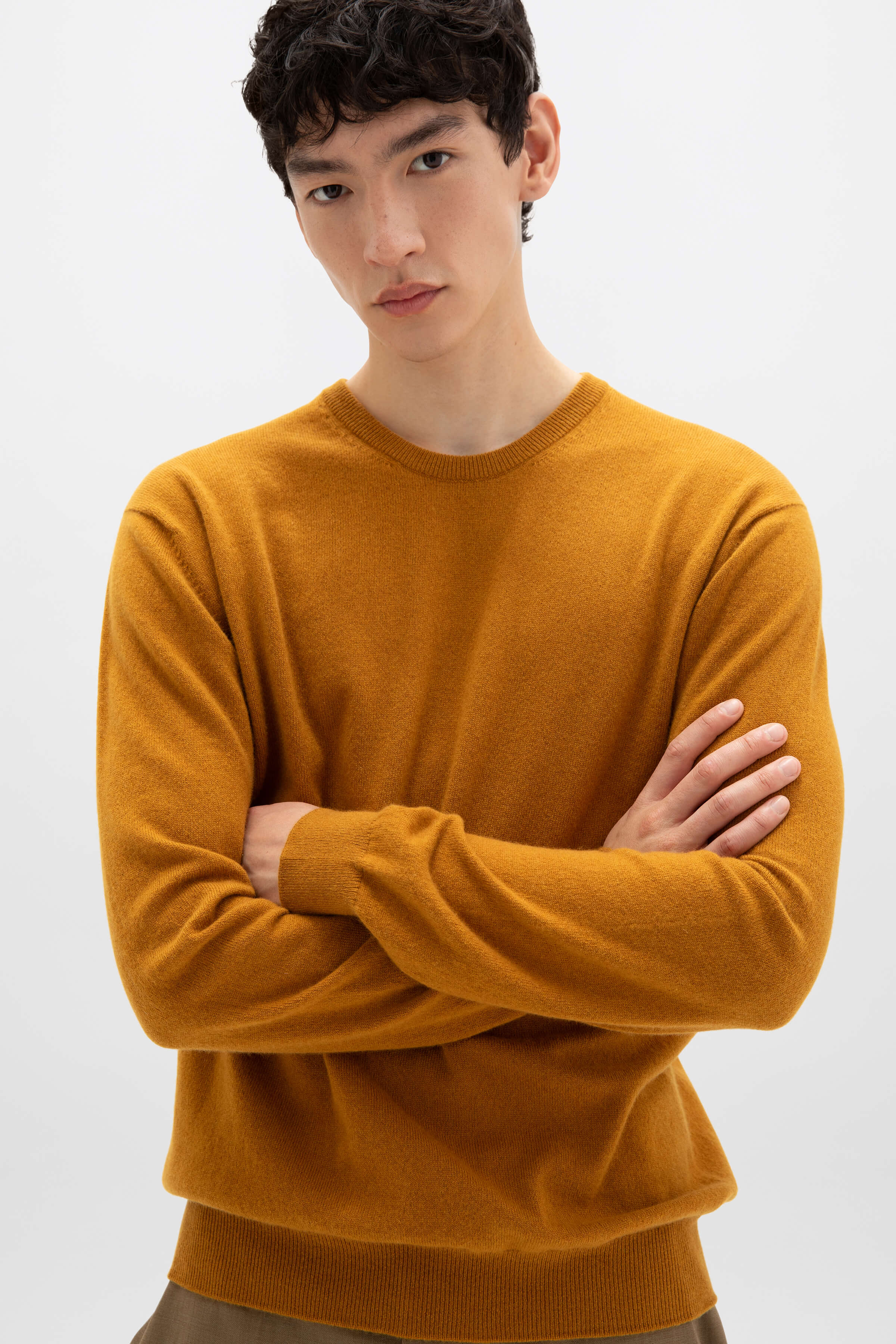Cashmere Crew Neck Dark Yellow Jumper Cashmere Crew Neck Dark Yellow Jumper