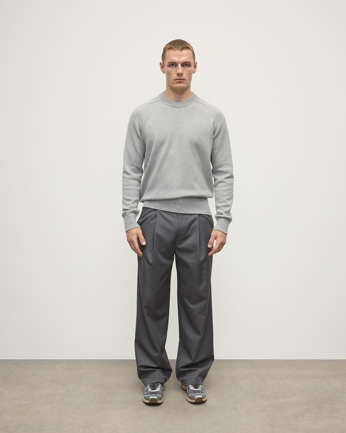 Superfine Merino Relaxed Light Grey Jumper Superfine Merino Relaxed Light Grey Jumper
