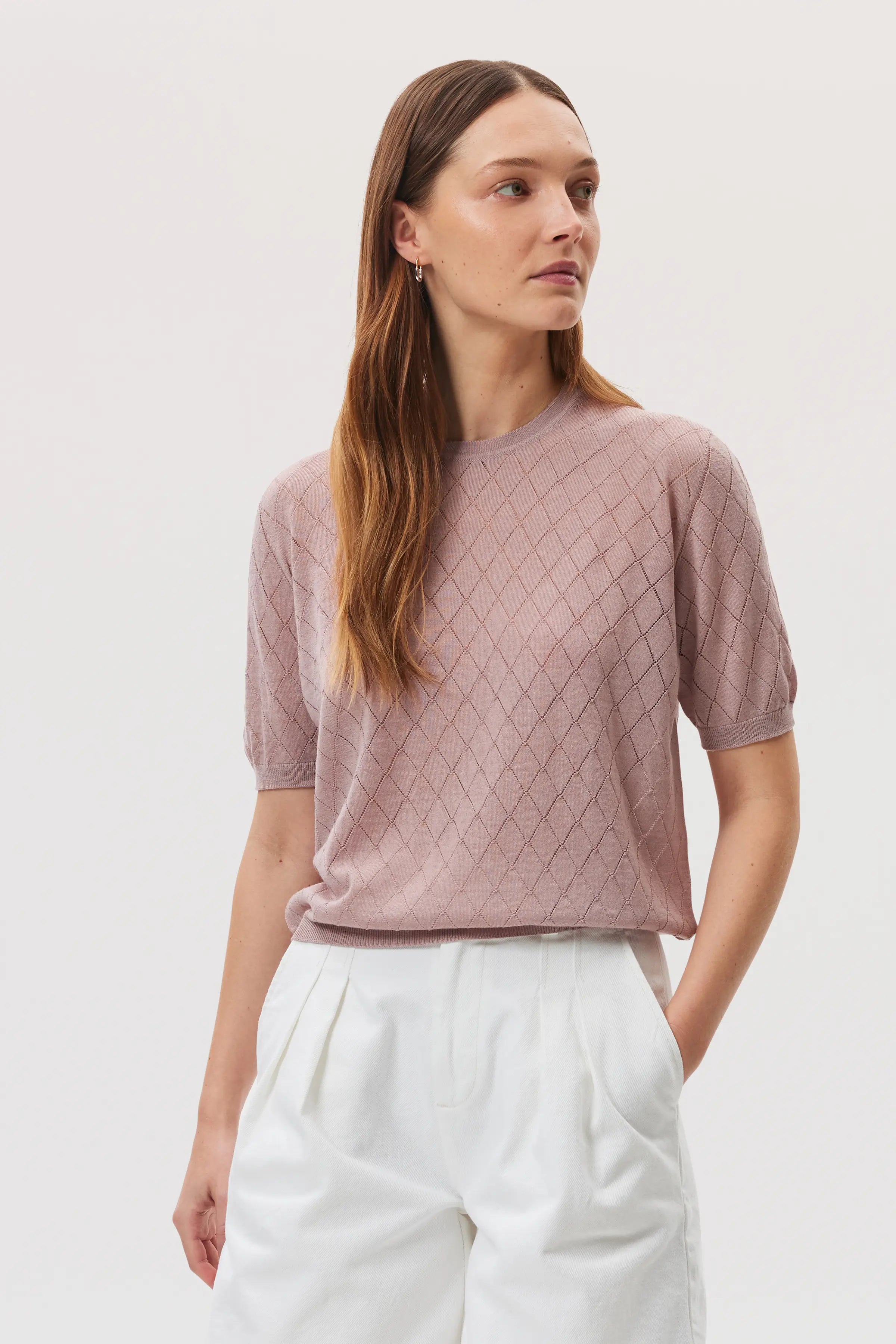 Superfine Merino Pointelle Argyle Shirt Superfine Merino Pointelle Argyle Shirt