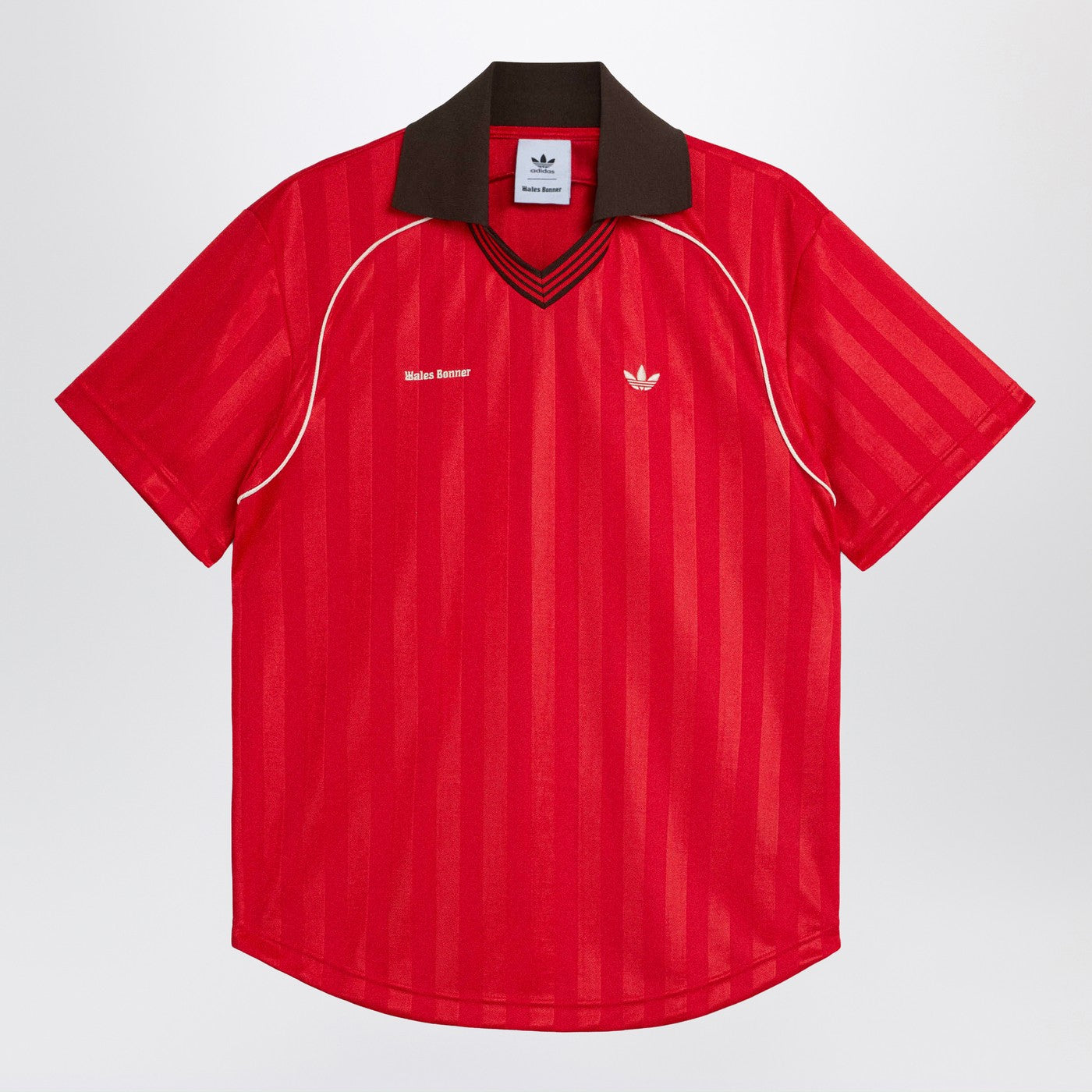 Scarlet red jacquard football shirt