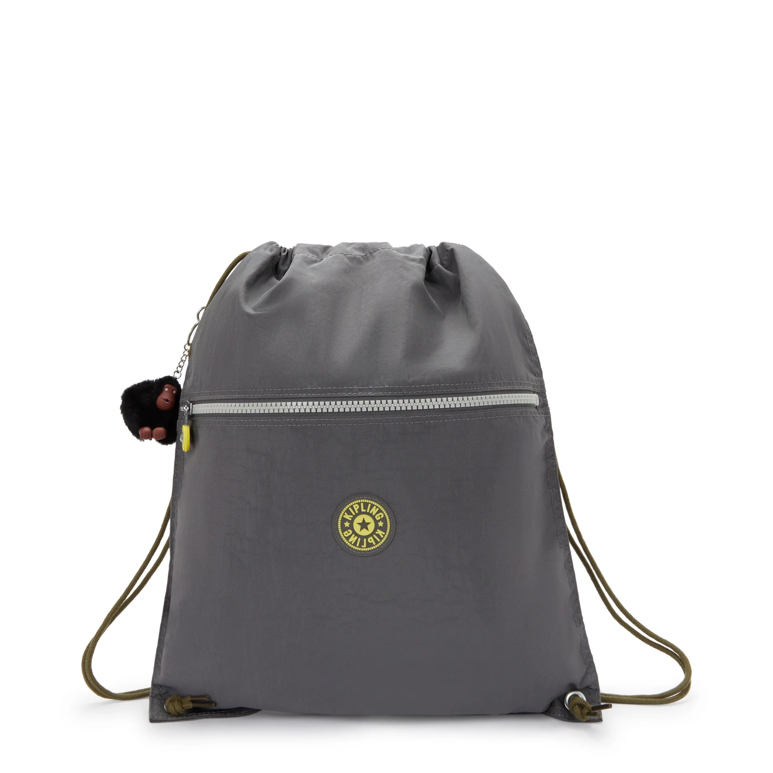 Kipling Medium Drawstring Bag Grey % Recycled Polyamide, % Polyamide Kipling Medium Drawstring Bag Grey % Recycled Polyamide, % Polyamide