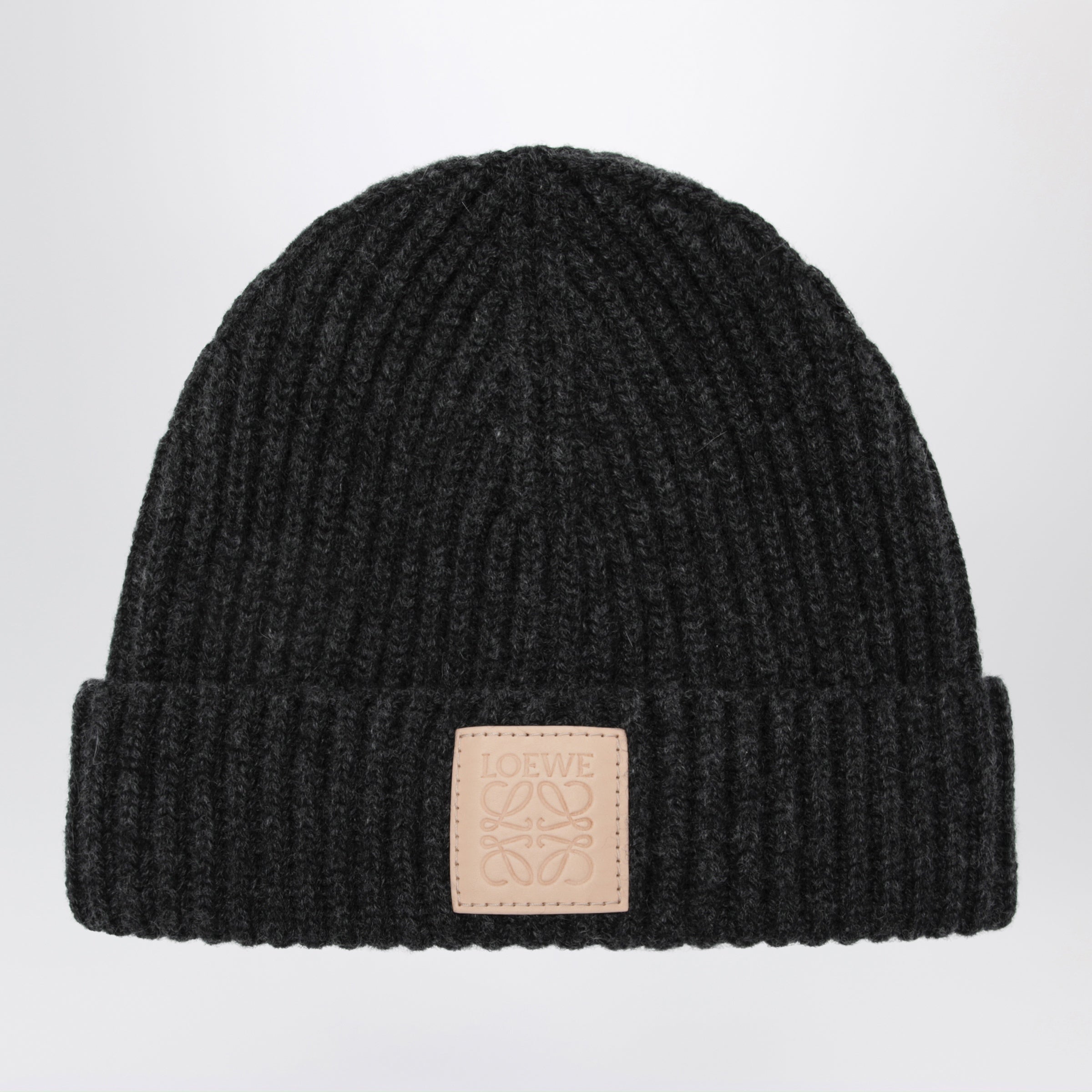 Black ribbed cashmere beanie Black ribbed cashmere beanie
