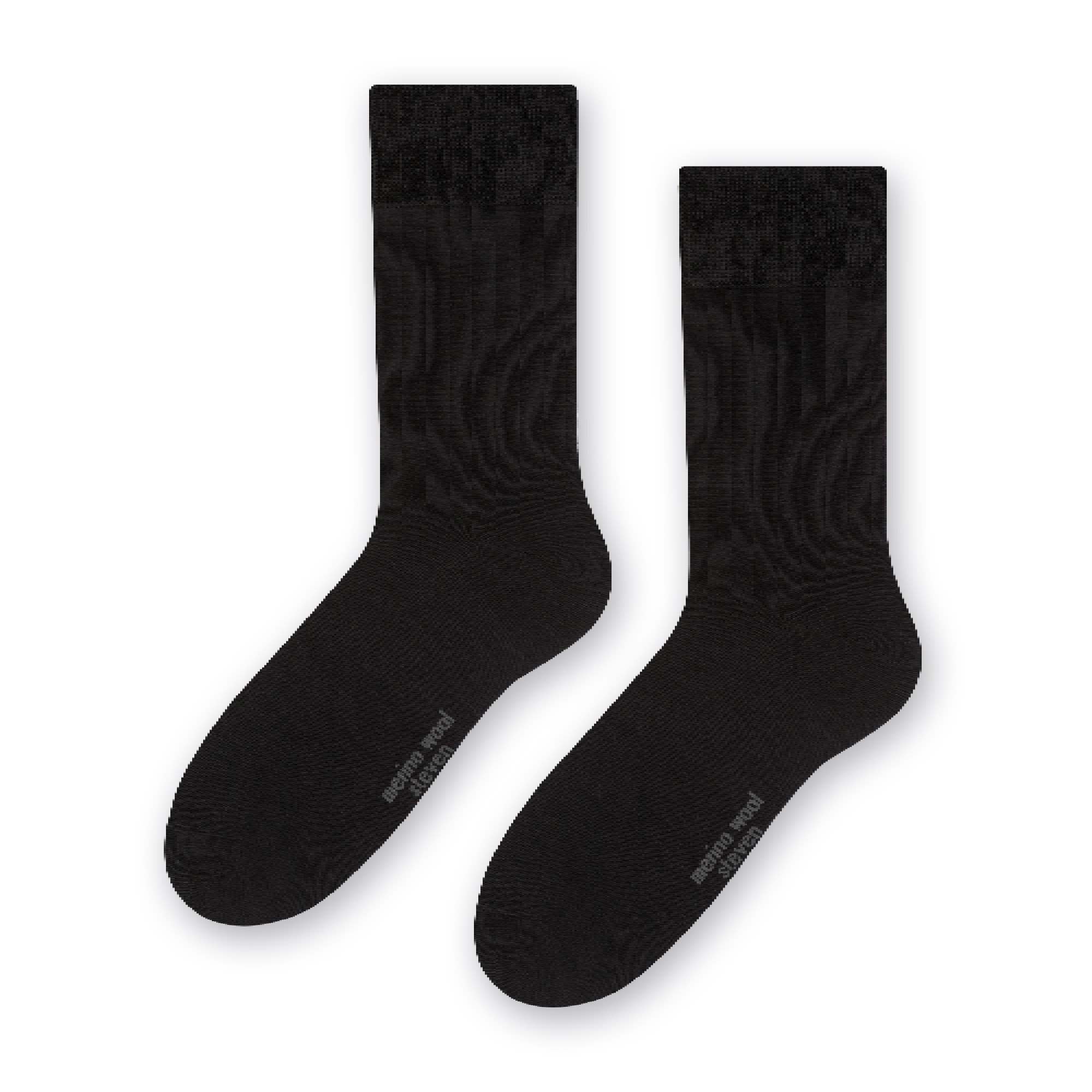 Mens Warm Soft Merino Wool Ribbed Dress Socks – – Black Mens Warm Soft Merino Wool Ribbed Dress Socks – – Black