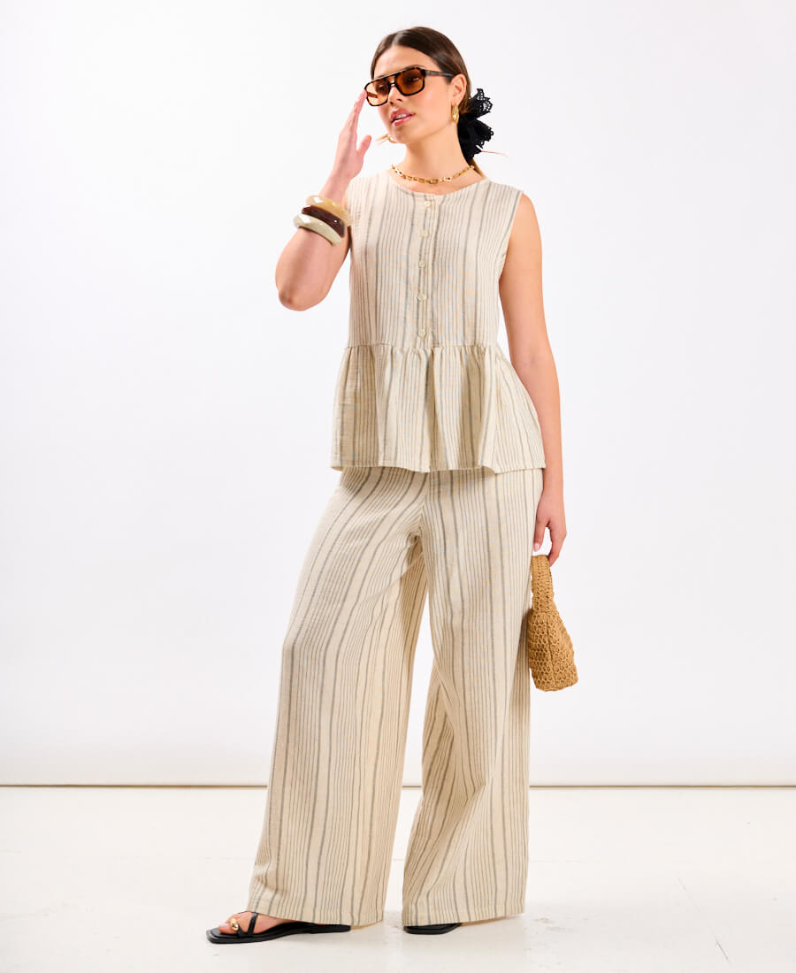 Linen Stripe Trousers Linen Stripe Trousers