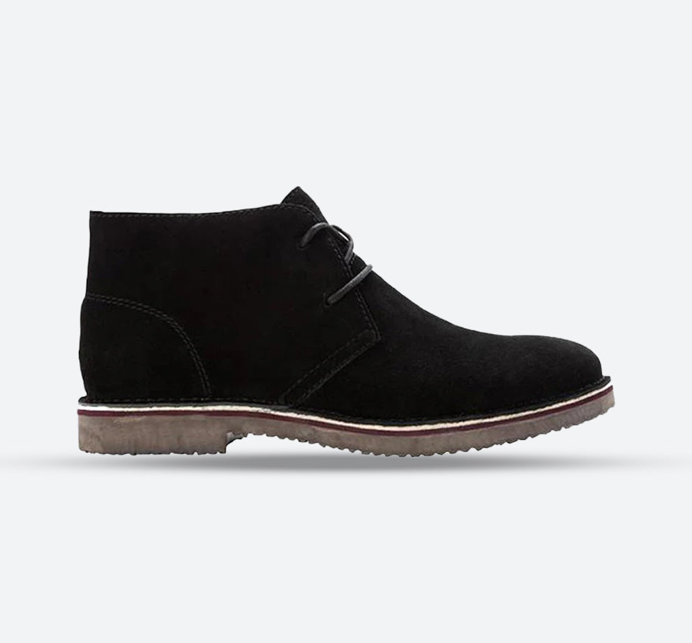 Mens Wide Fit Propet MCBLK Findley Desert Boots, Black . E Mens Wide Fit Propet MCBLK Findley Desert Boots, Black . E
