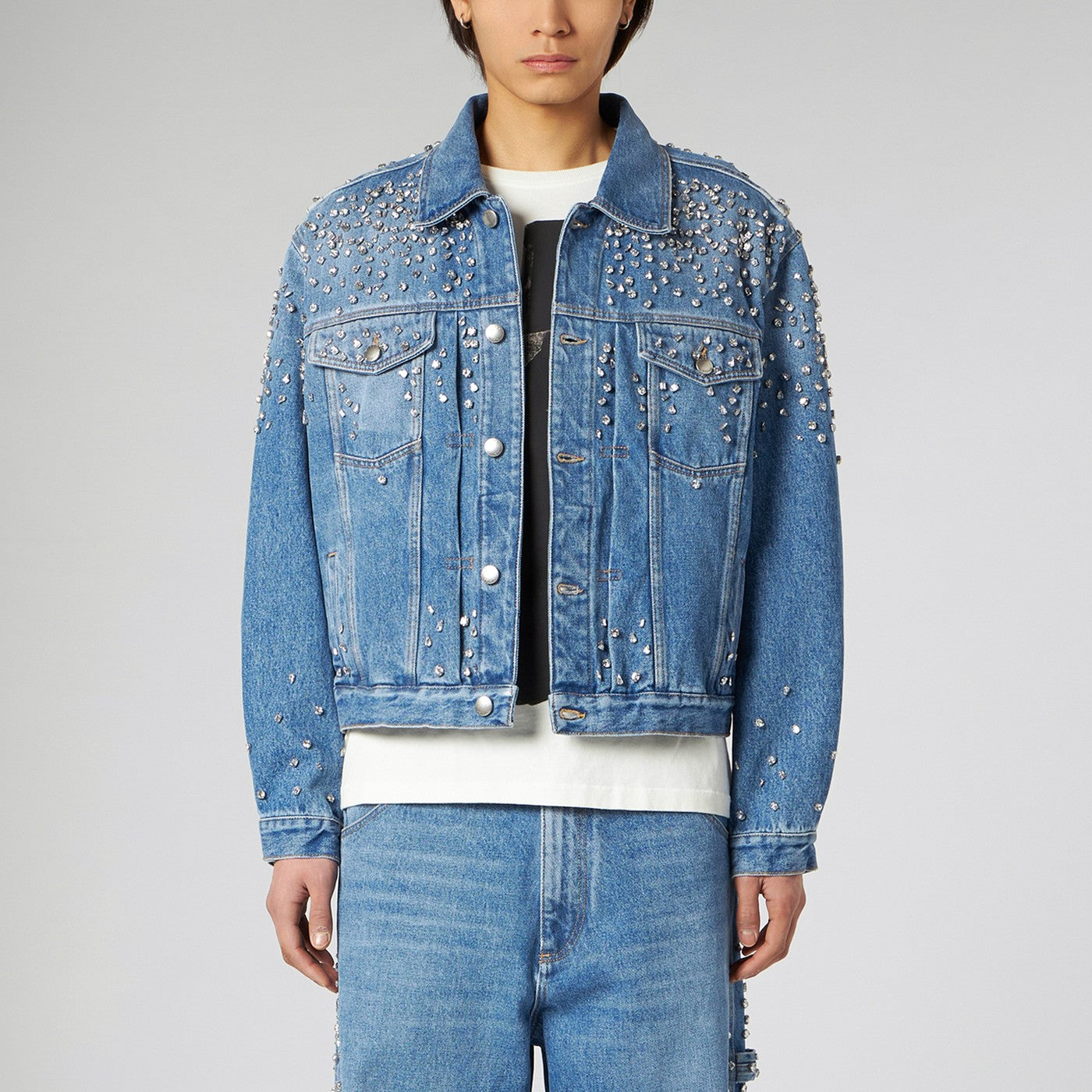 Denim Trucker Jacket Crystals blue Denim Trucker Jacket Crystals blue