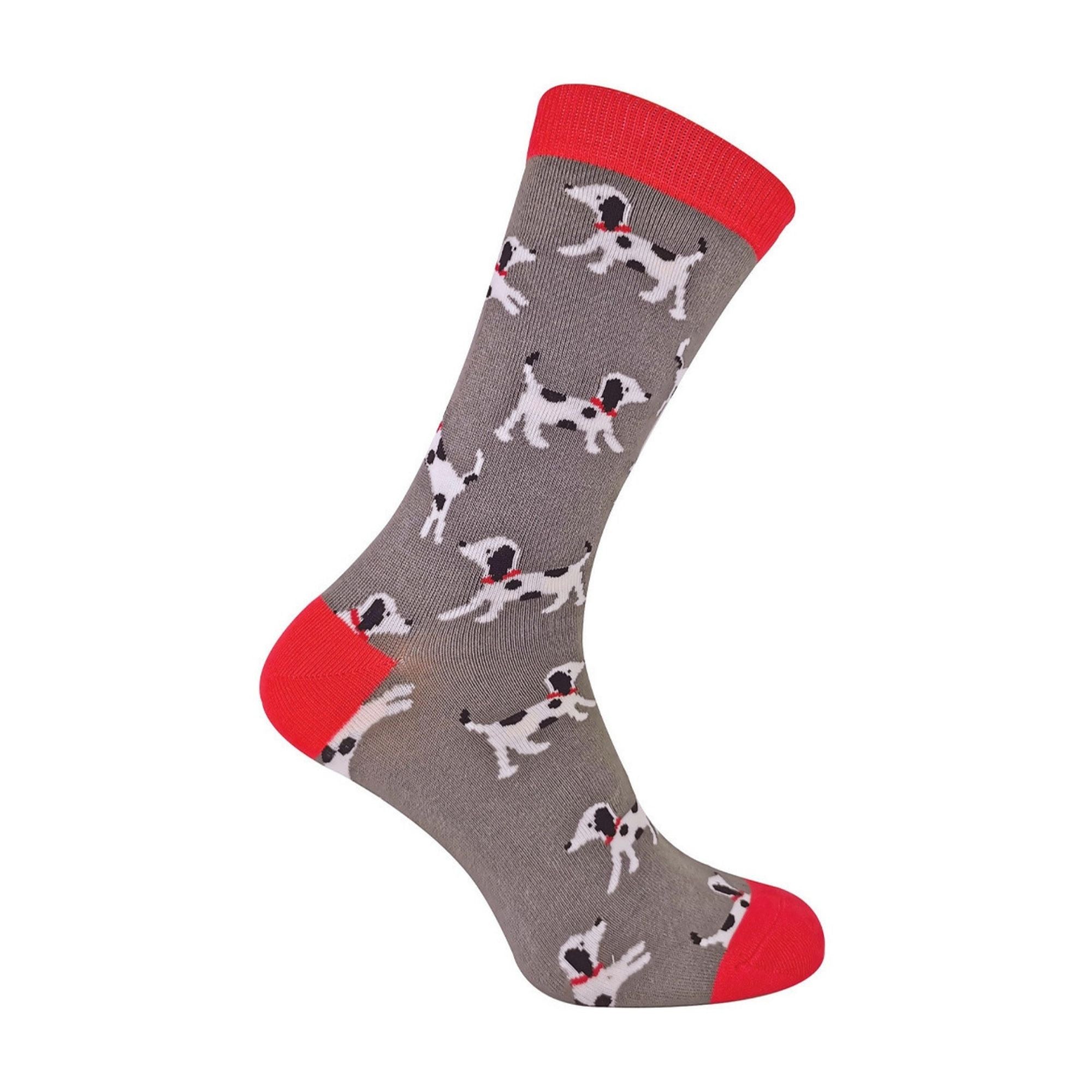 Pack Mens Novelty Charcoal Dalmatian Bamboo Socks – – Dalmatians