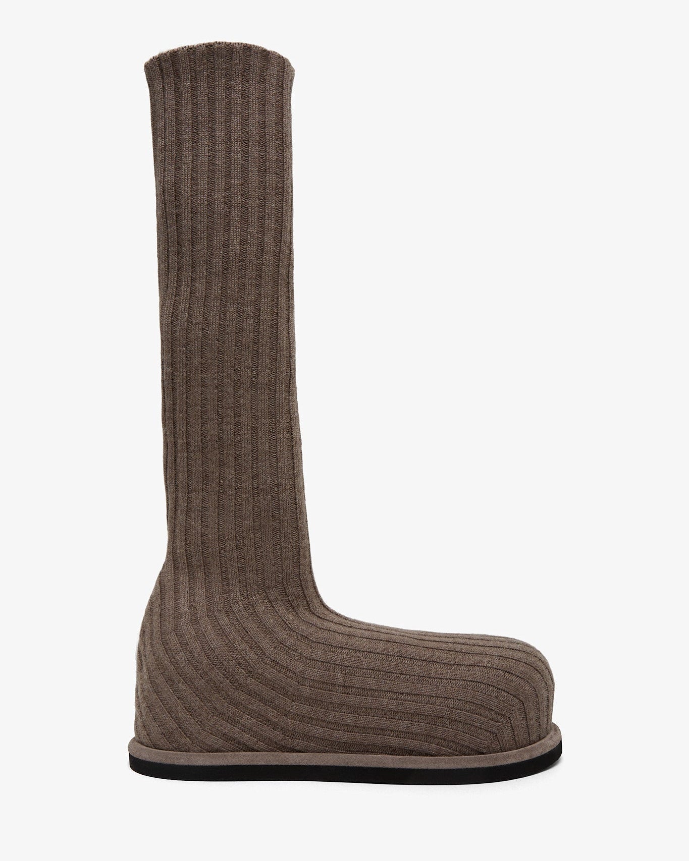 Veneda platform beige knitted stretch boots