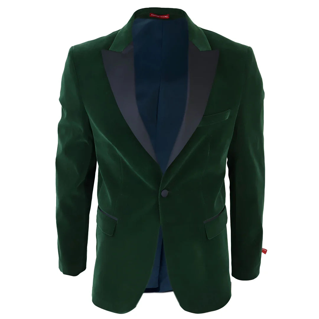 Men’s Green Velvet Tux Blazer Satin Lapels Dinner Wedding Prom Black Tie Men’s Green Velvet Tux Blazer Satin Lapels Dinner Wedding Prom Black Tie
