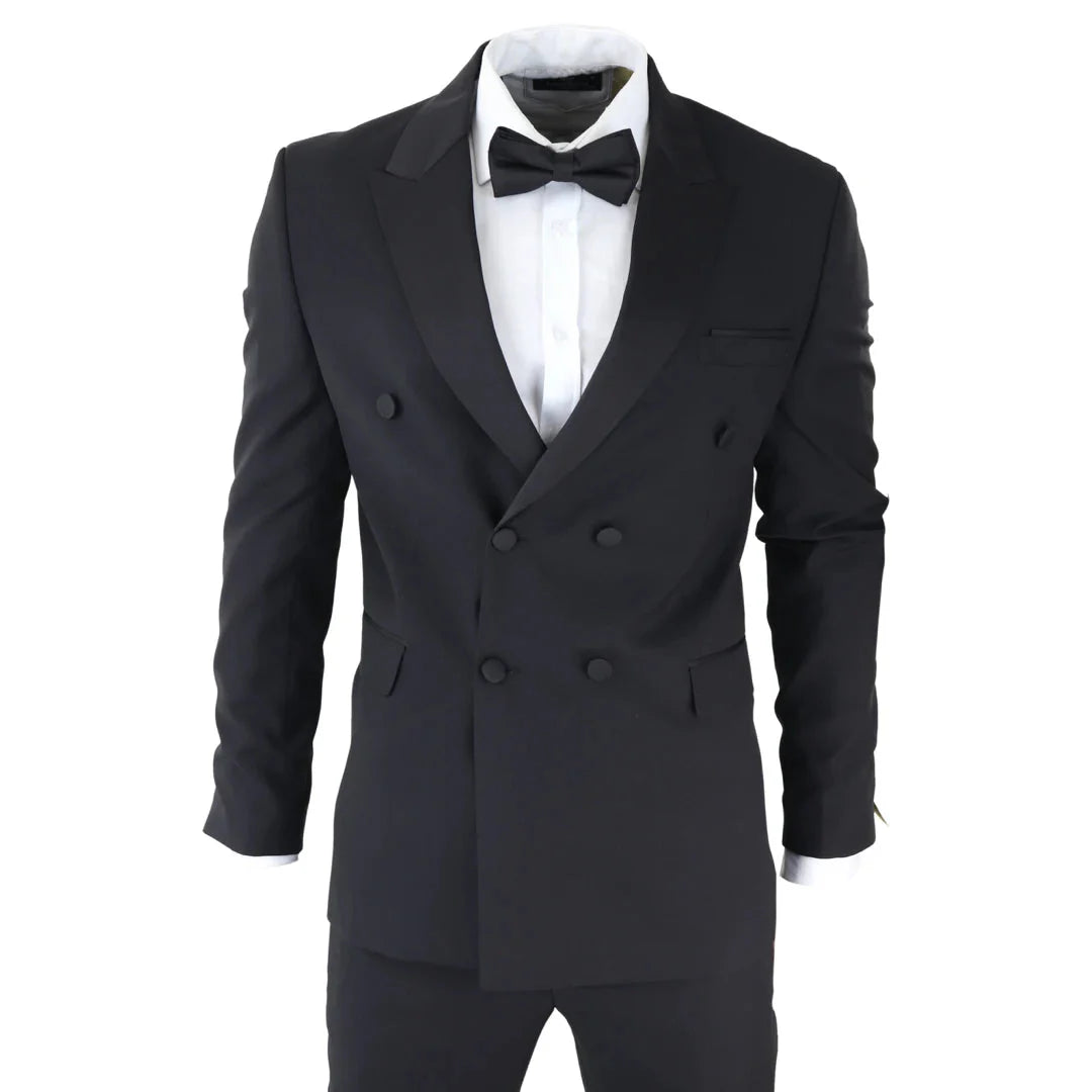 AK- – Men’s Double Breasted Black Tuxedo Dinner Wedding Suit – ” Jacket ” Trousers