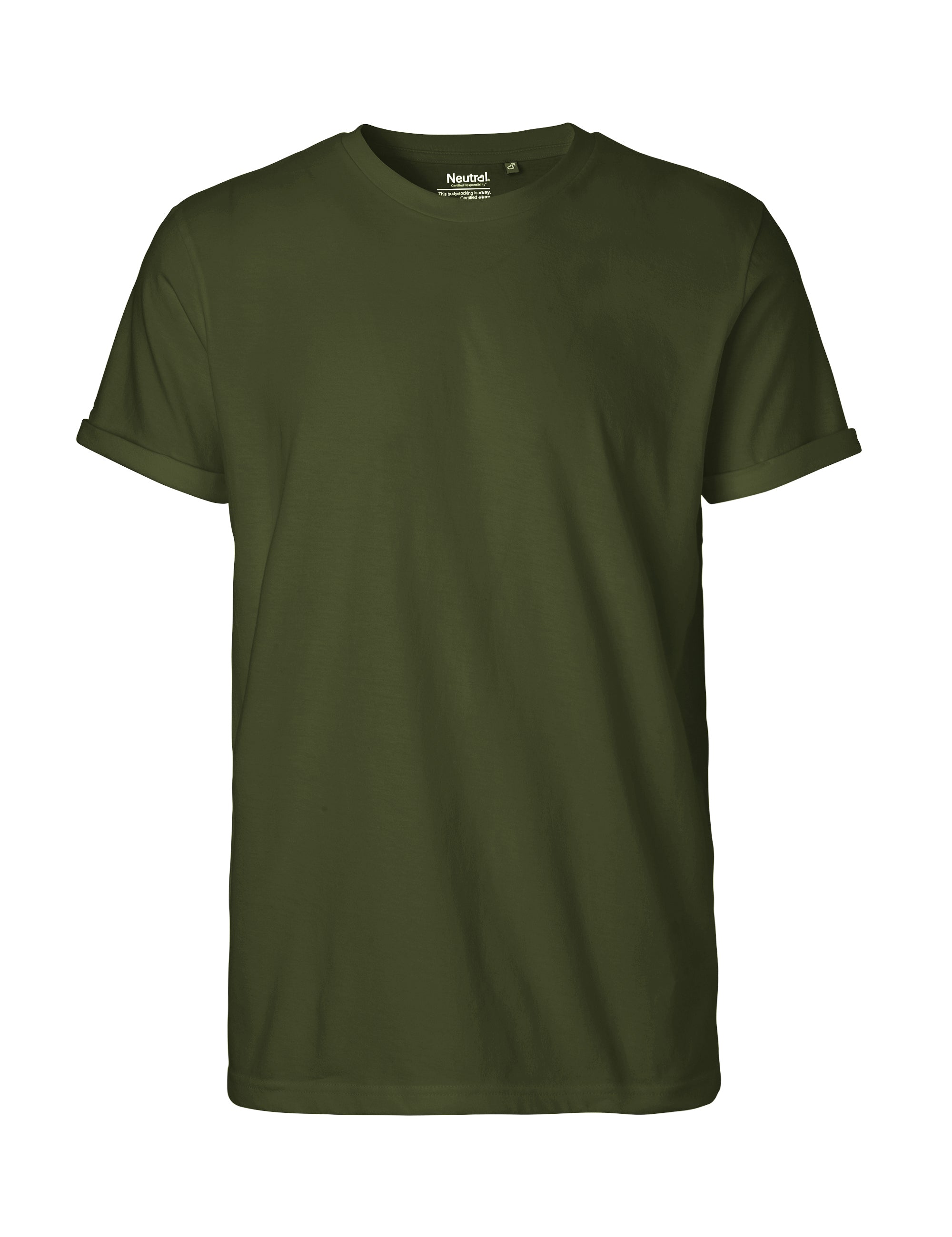 Fairtrade Organic Rolled Sleeve shirt: Mens – Military Fairtrade Organic Rolled Sleeve shirt: Mens – Military